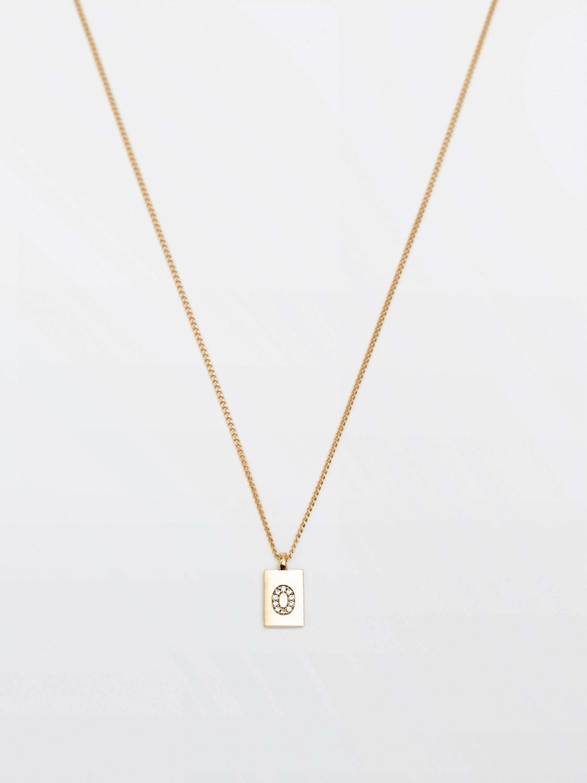 Gold-plated letter O necklace - null 