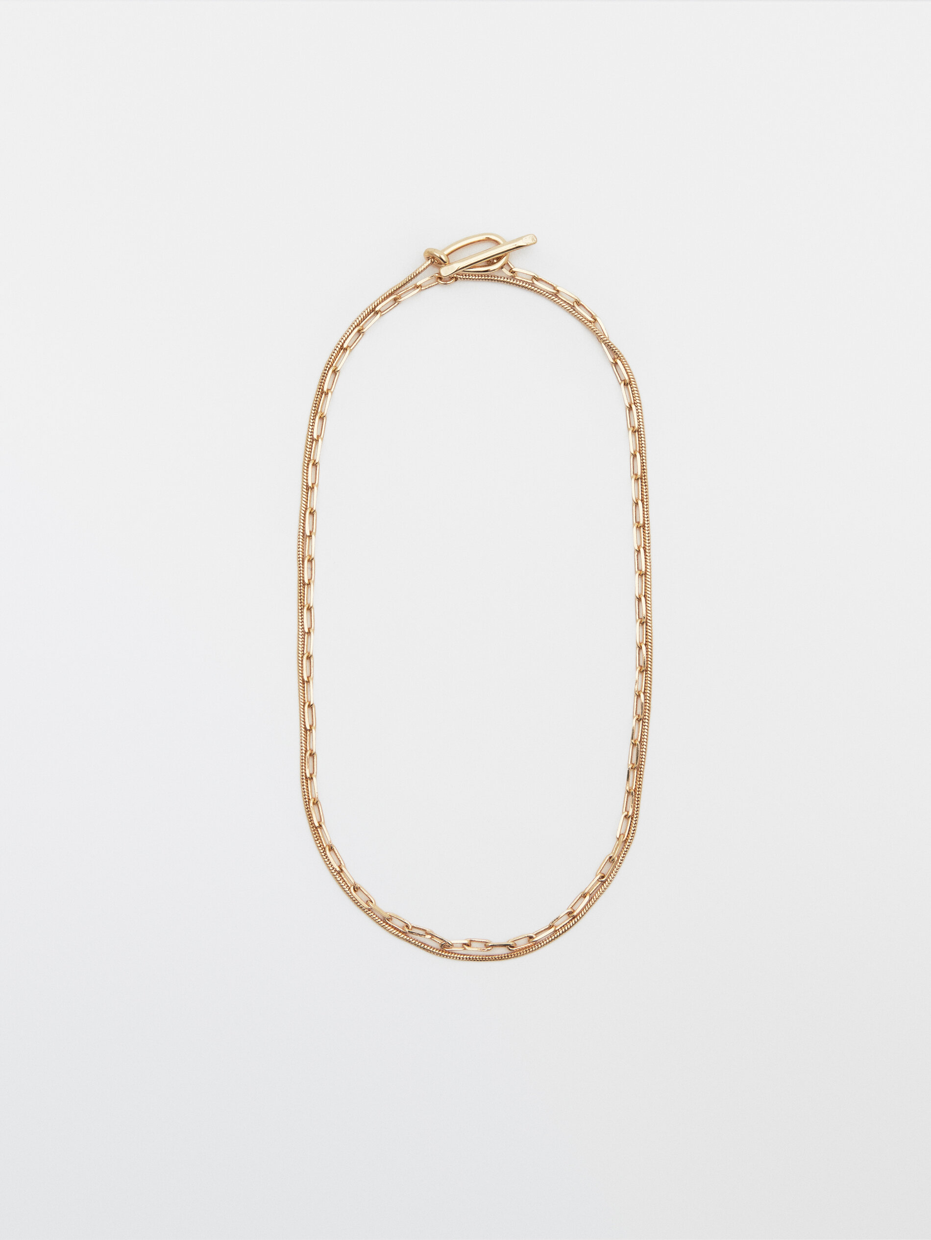 Double chain gold-plated necklace 