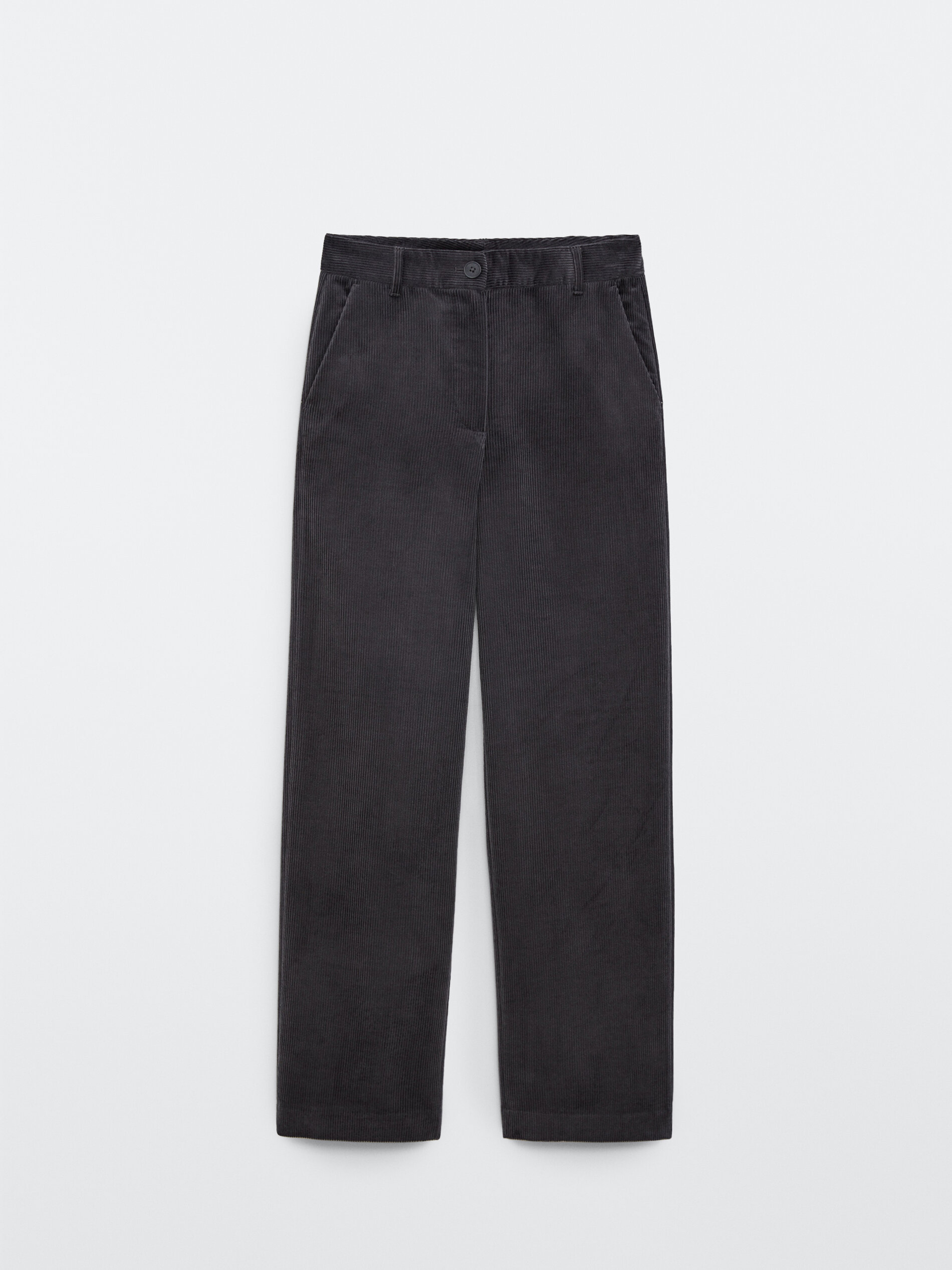 Wide-leg corduroy trousers - null 