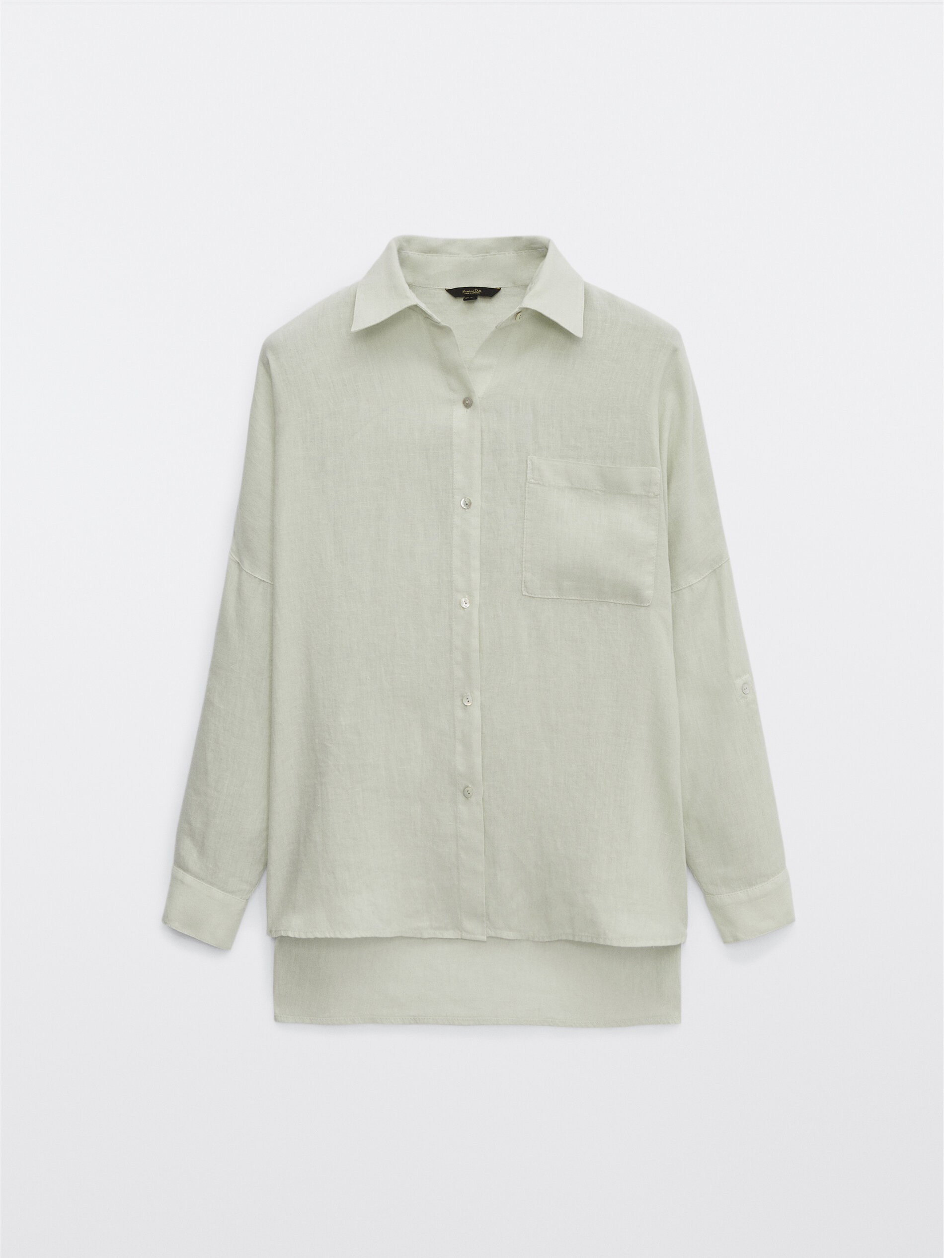 Linen shirt with rolled-up sleeves 