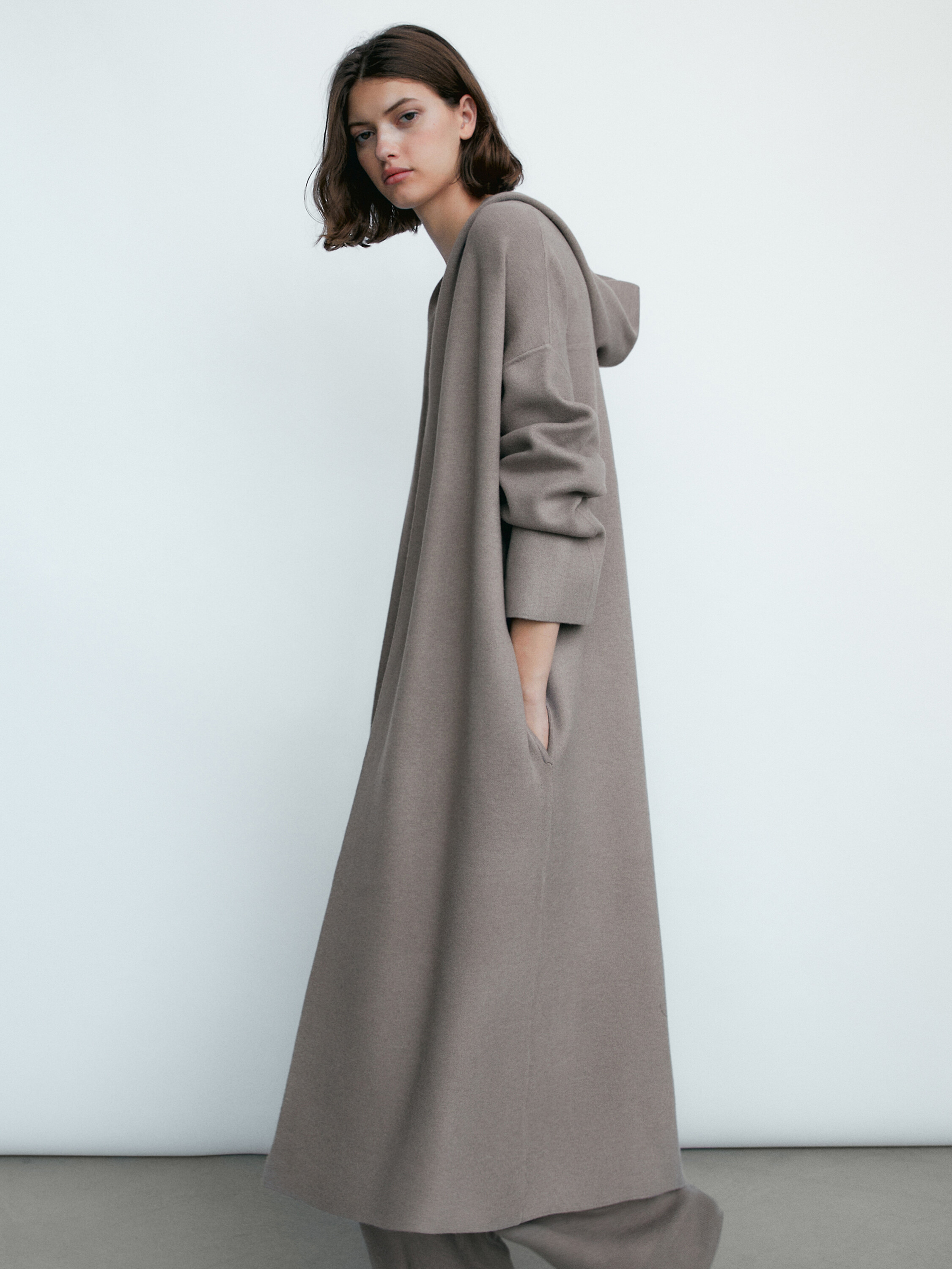 Full length cardigan with hood