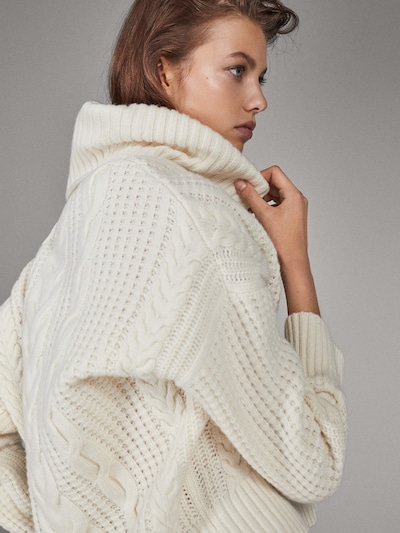 Limited Edition Alpaca And Wool Cable Knit Sweater Null Massimo Dutti