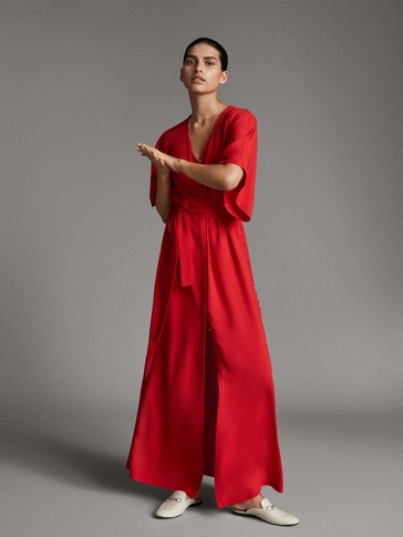 massimo dutti red dress