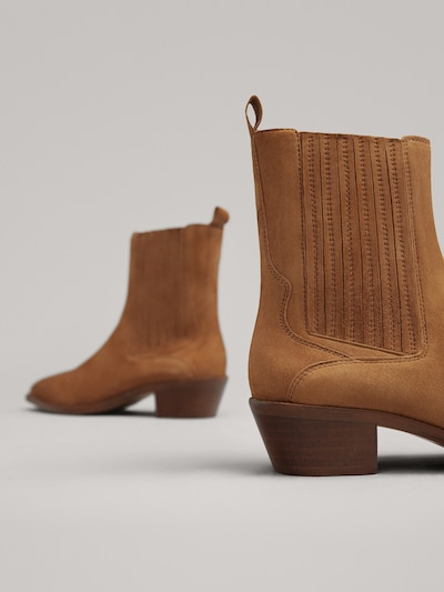 Flat Split Suede Ankle Boots Women Massimo Dutti