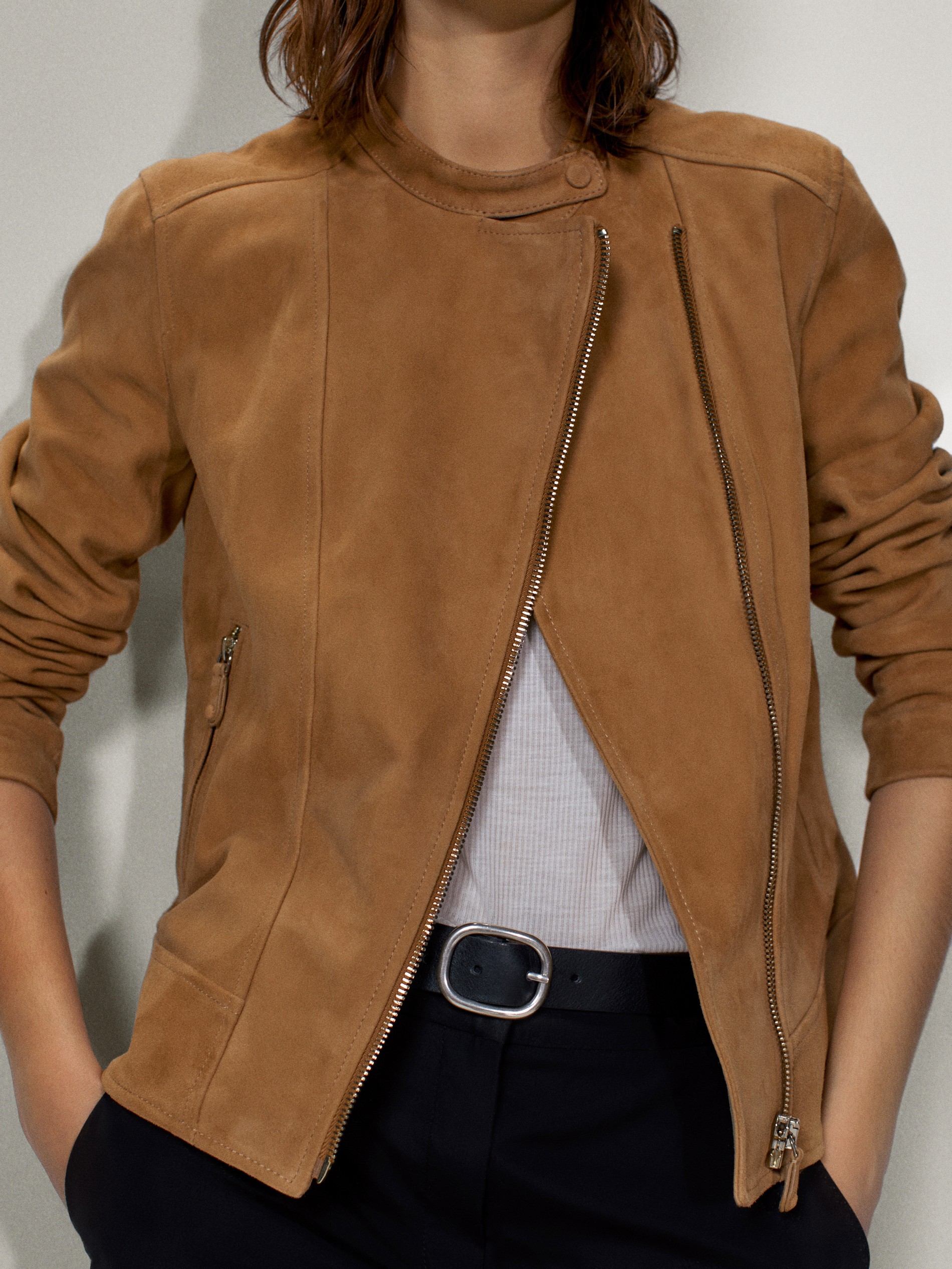 suede jacket massimo dutti