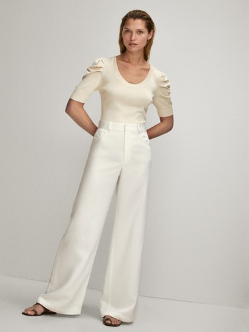 WIDE-LEG TROUSERS WITH ROUNDED POCKETS 