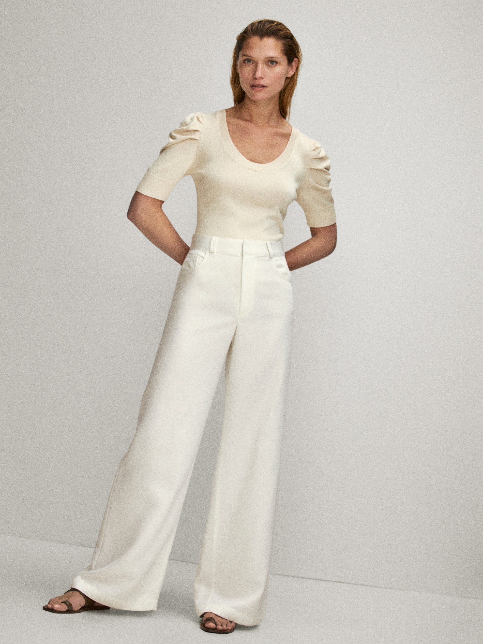massimo dutti white jeans
