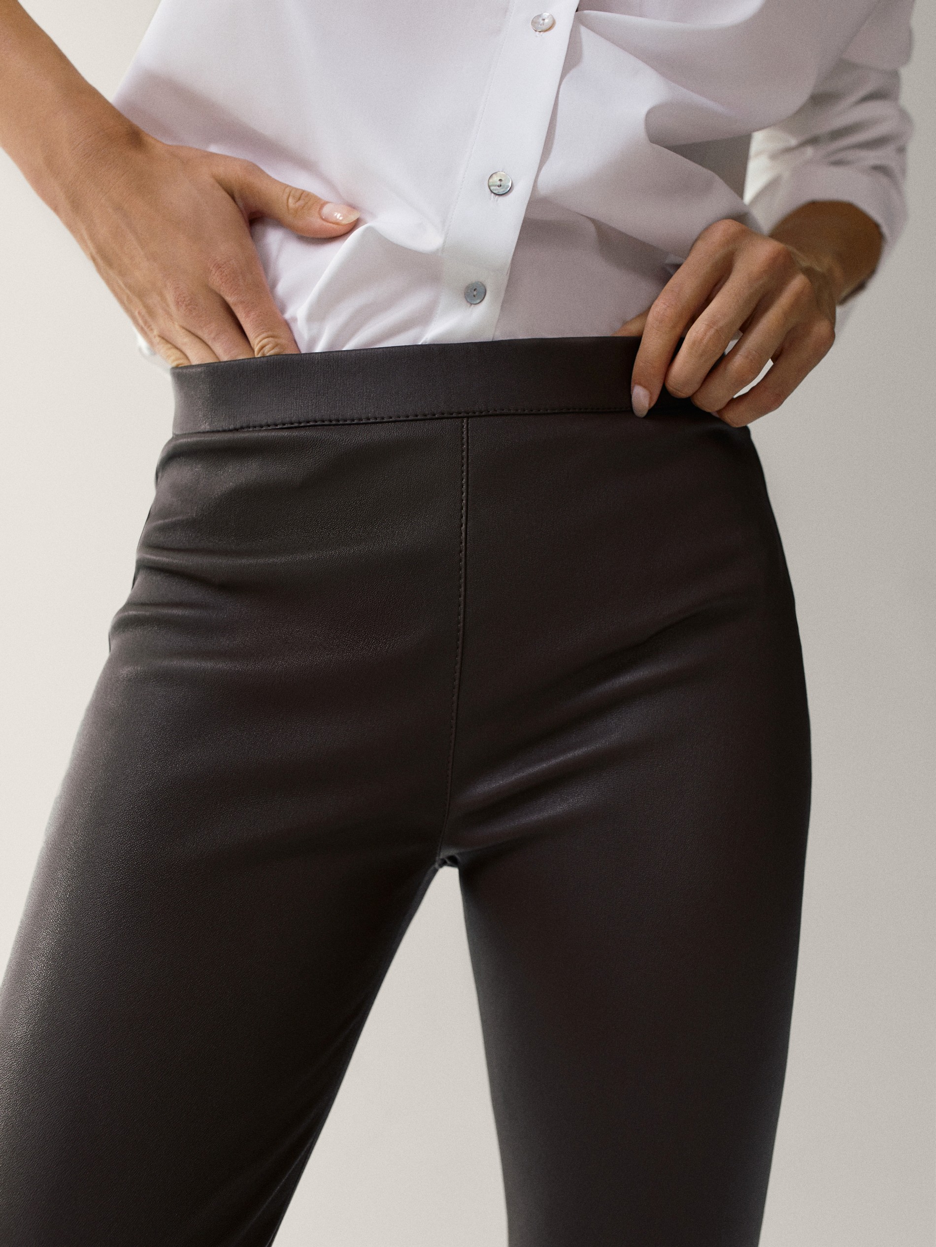 Leather leggings - null - Massimo Dutti