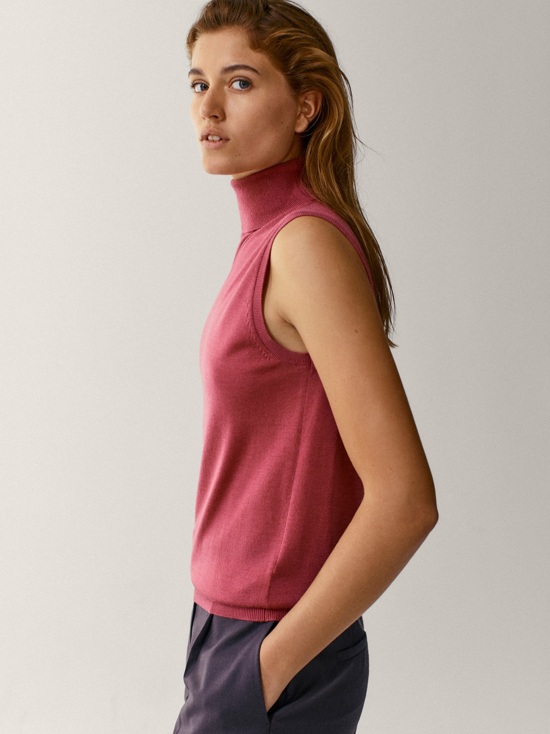 silk turtleneck sleeveless