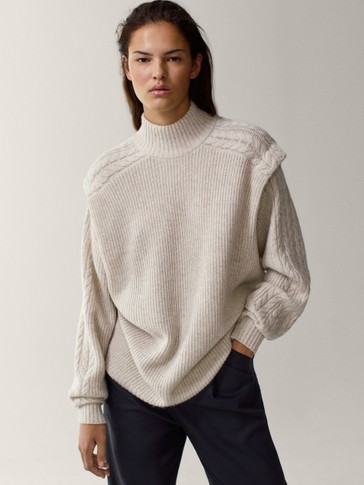 massimo dutti cable knit sweater