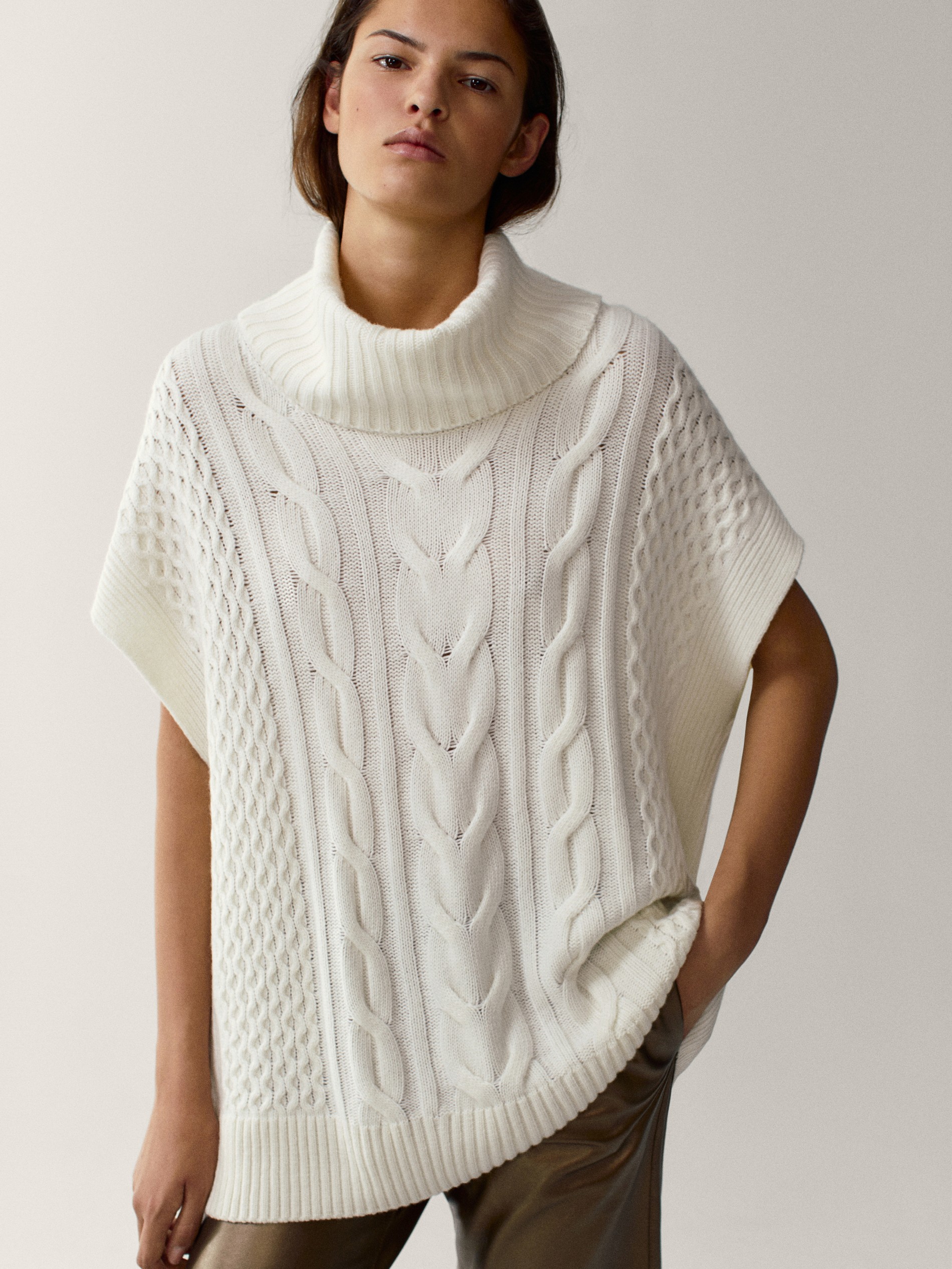 massimo dutti cable knit sweater