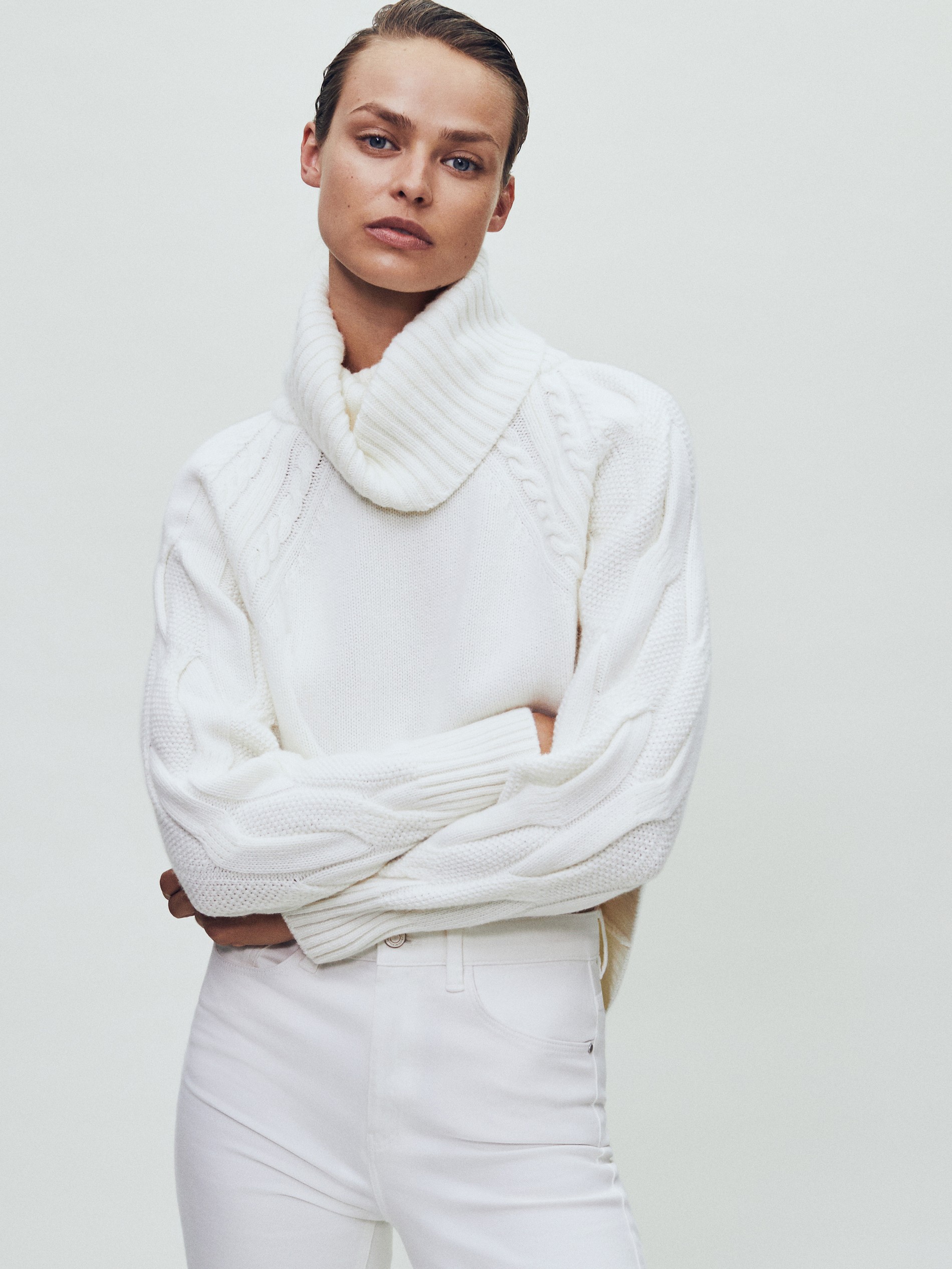 massimo dutti cable knit sweater