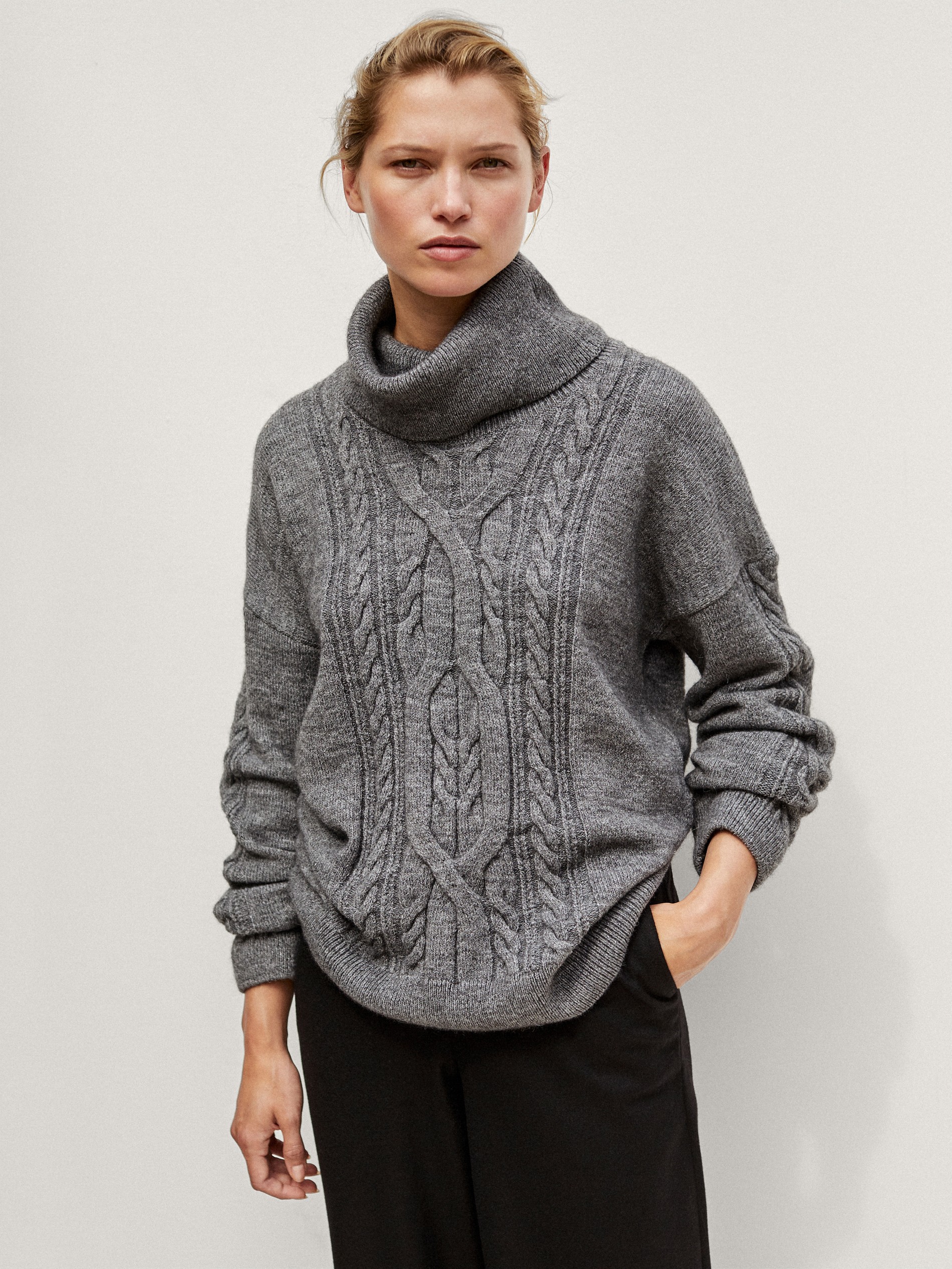 massimo dutti cable knit sweater