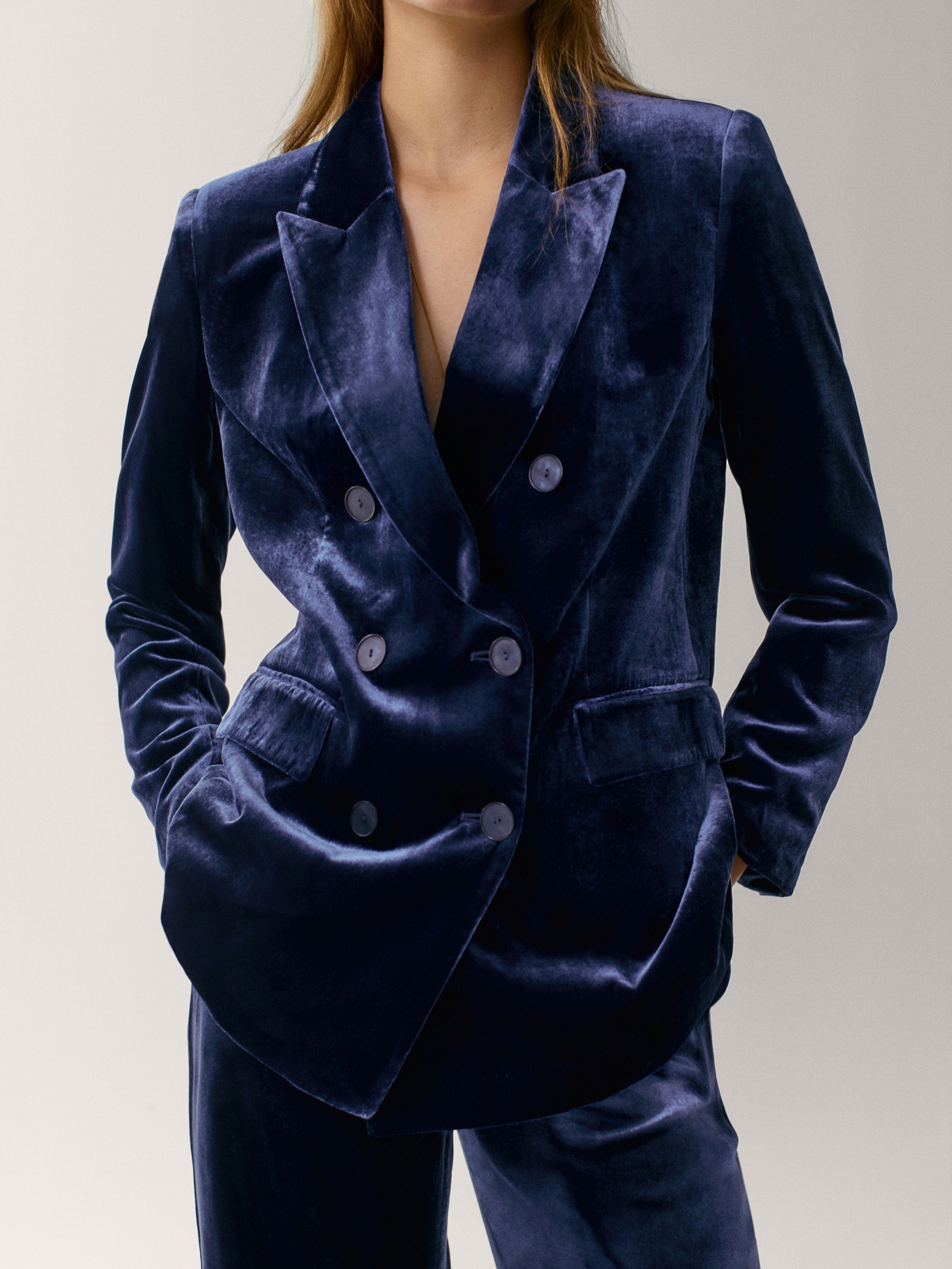 dark blue velvet jacket