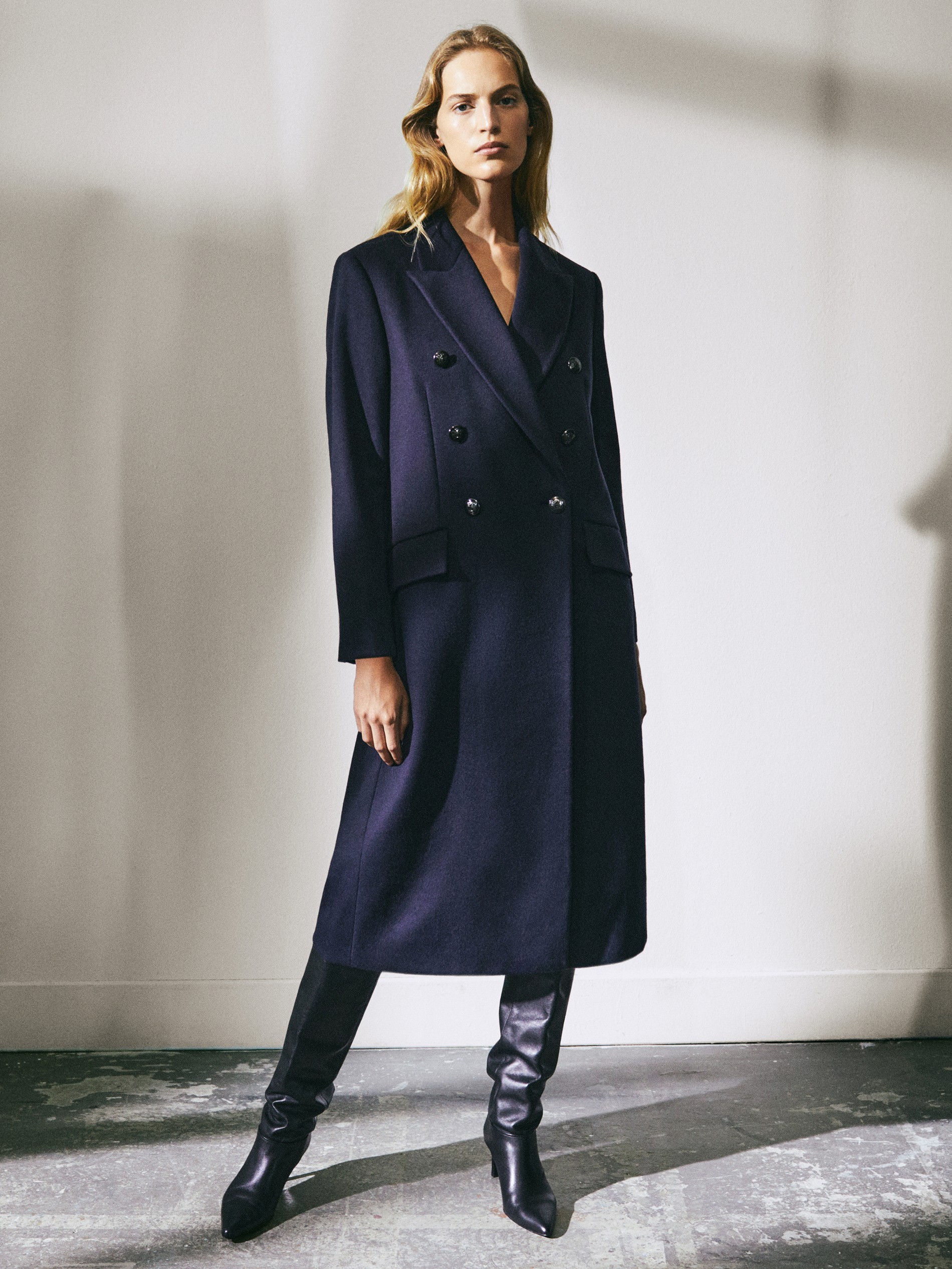 navy wool coat womens