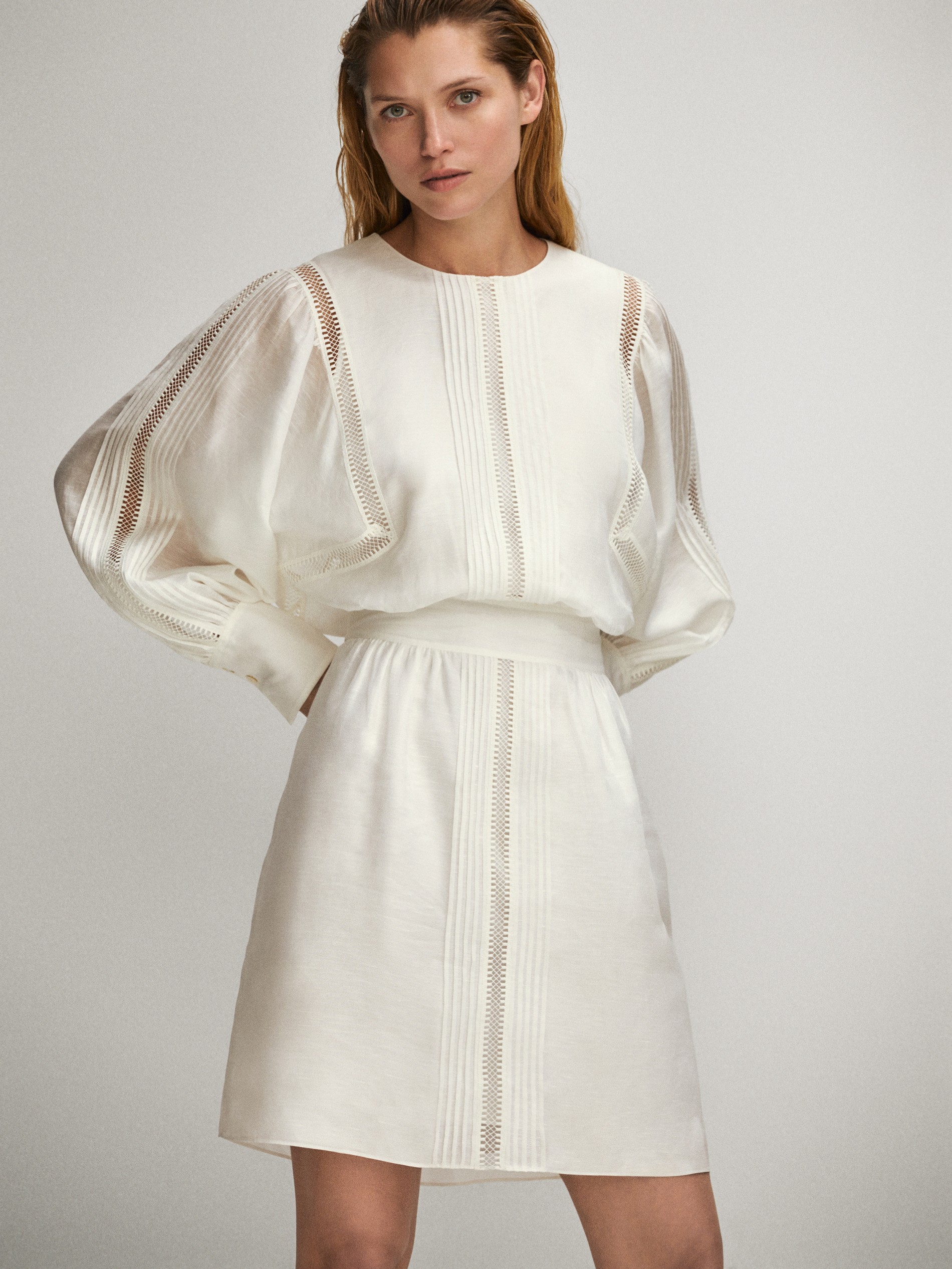 white short linen dress