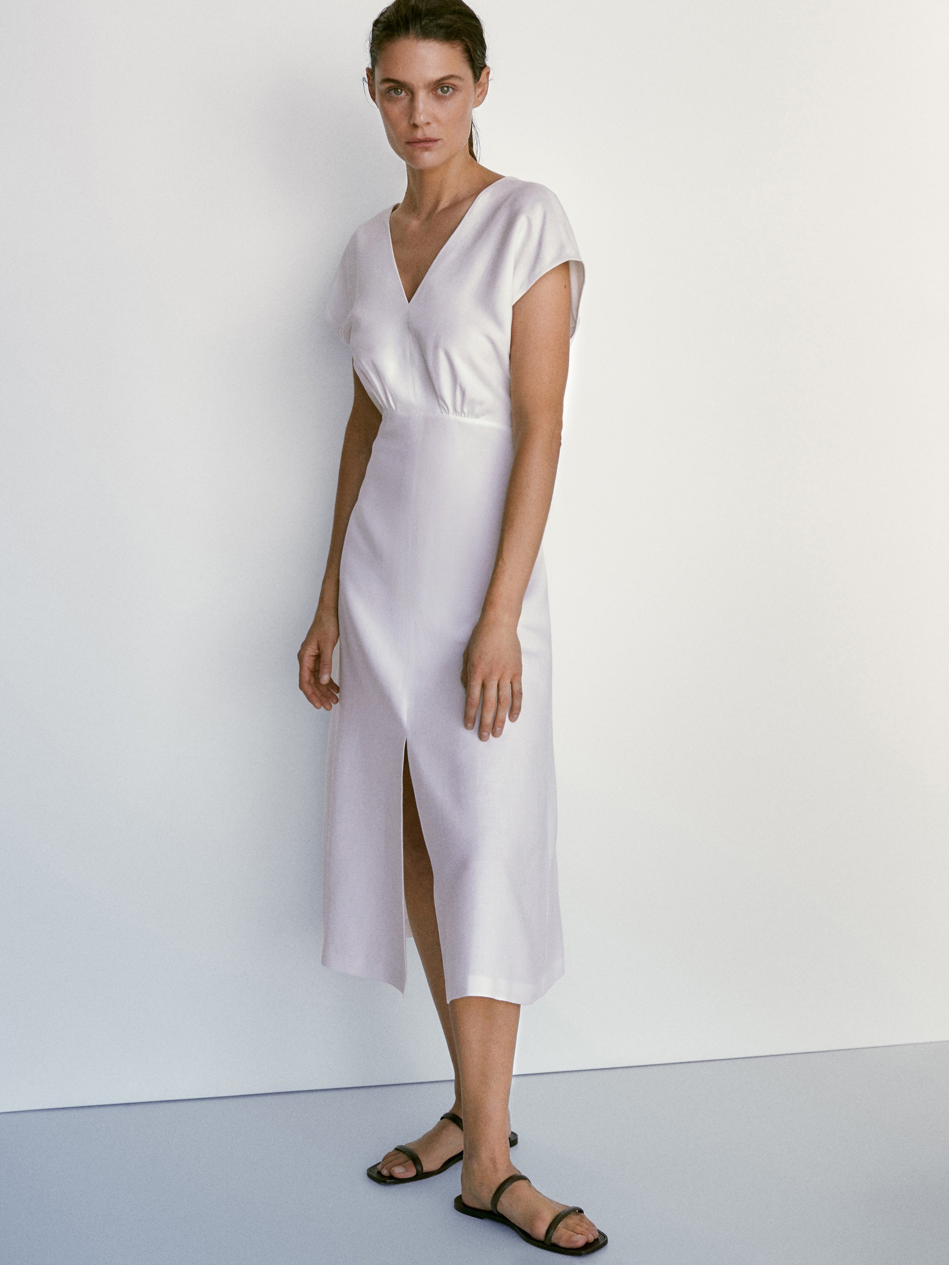 massimo dutti linen dress
