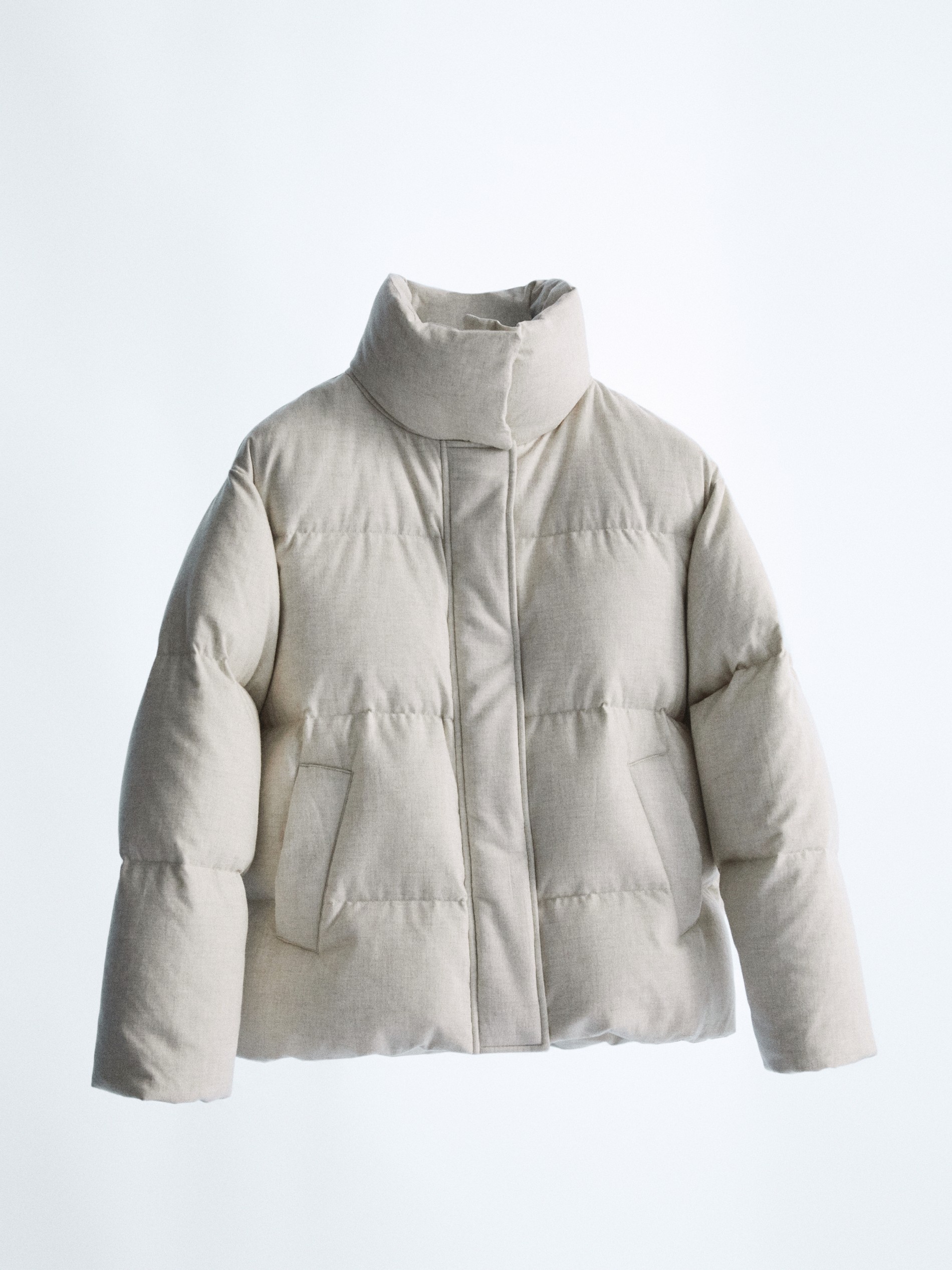 Short melange down jacket - null 
