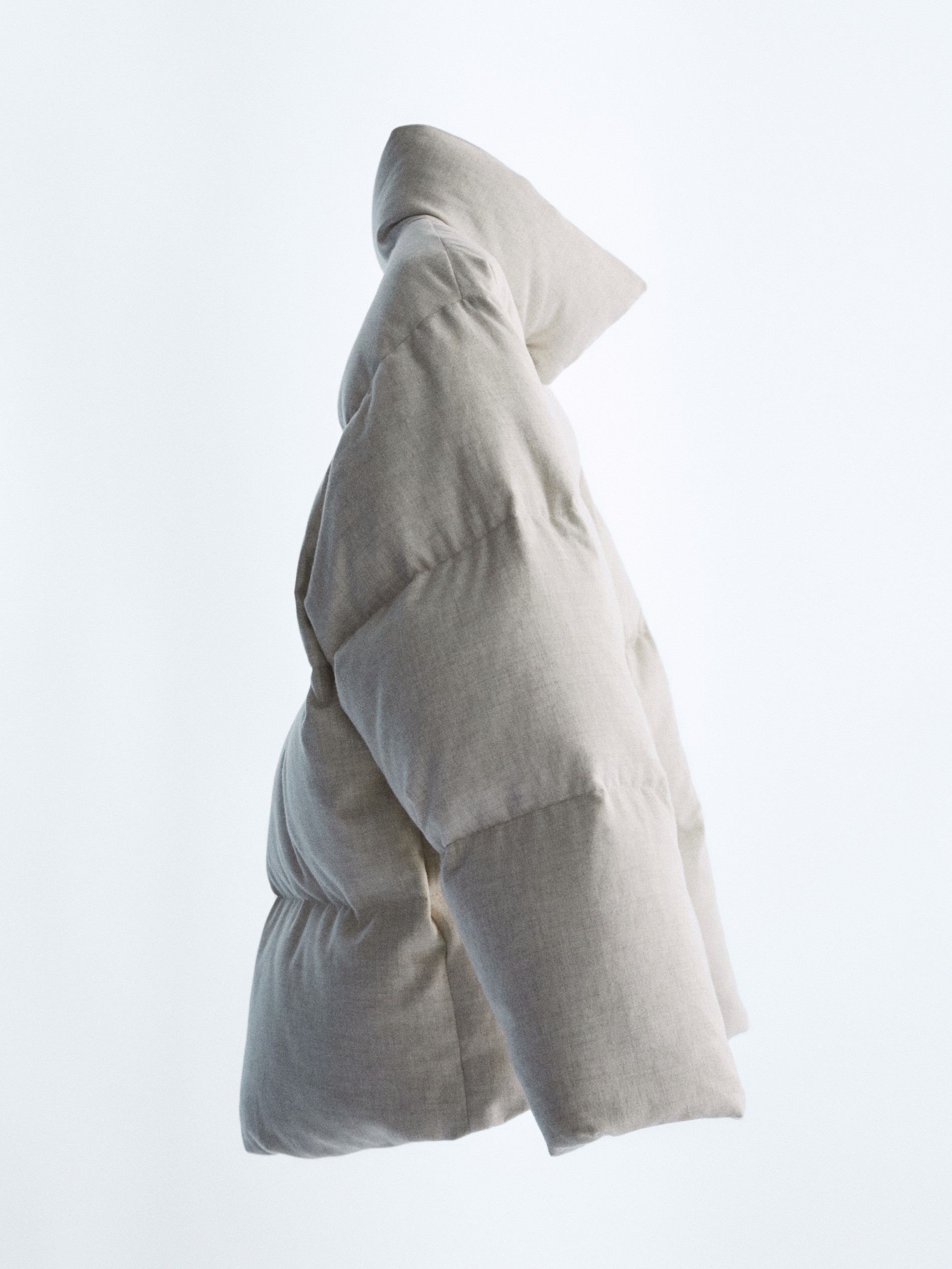 Short melange down jacket - null 