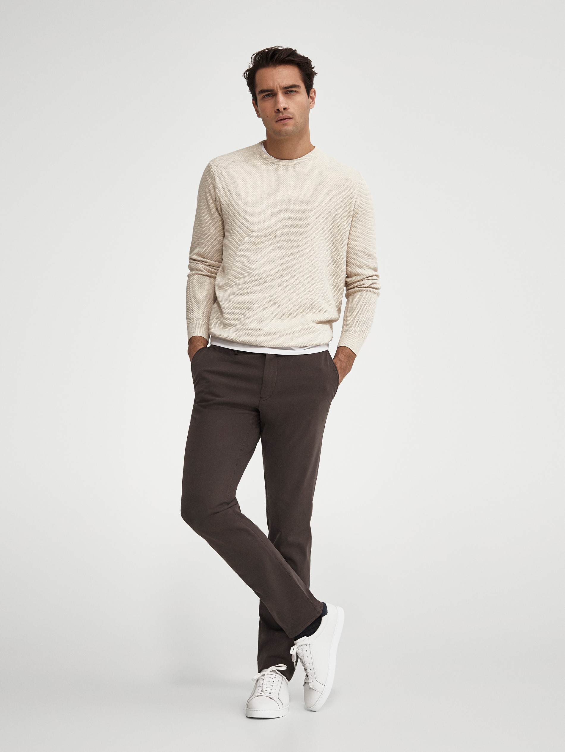 slim fit cotton chinos