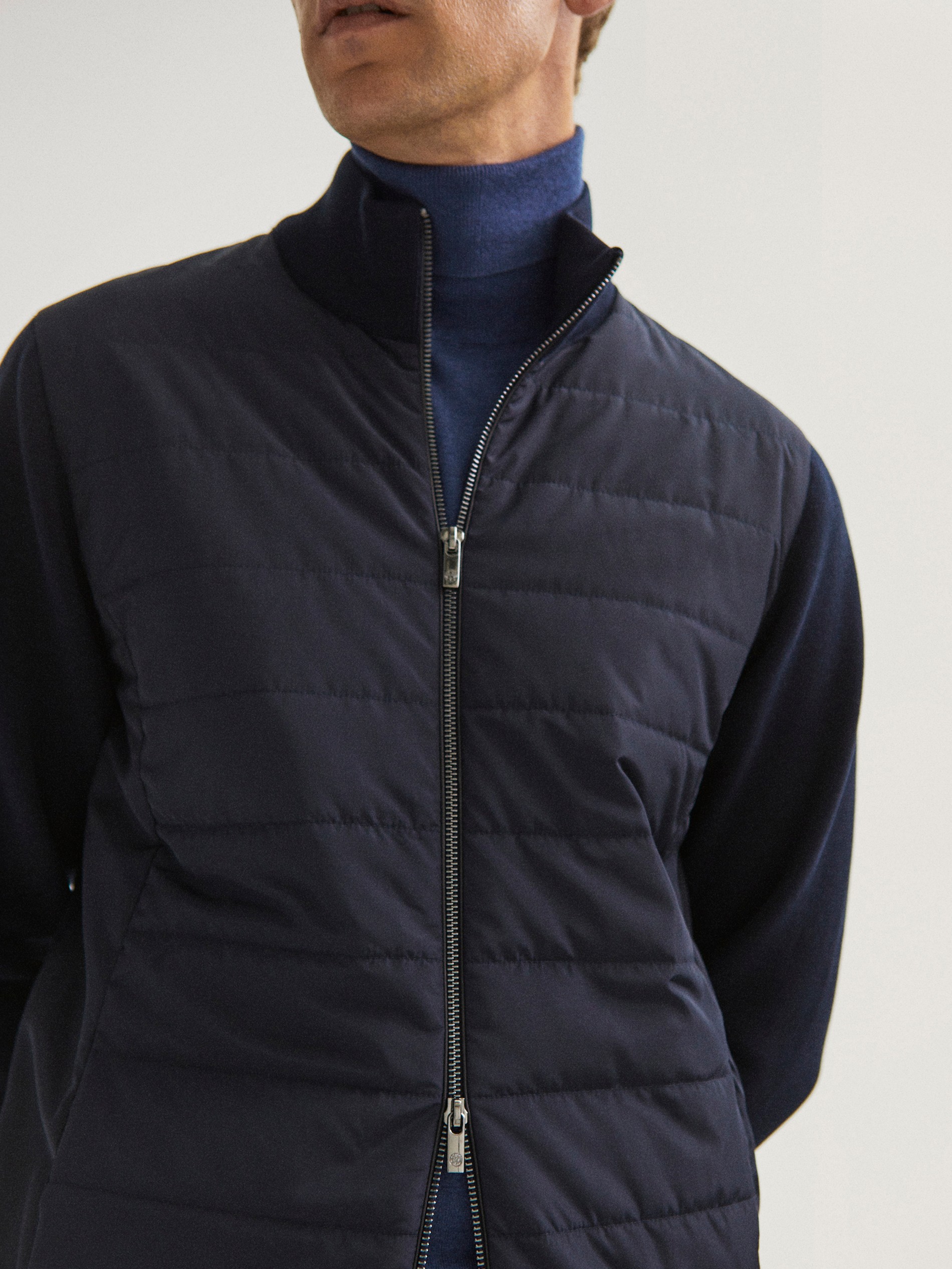 Combined quilted cardigan - Men 