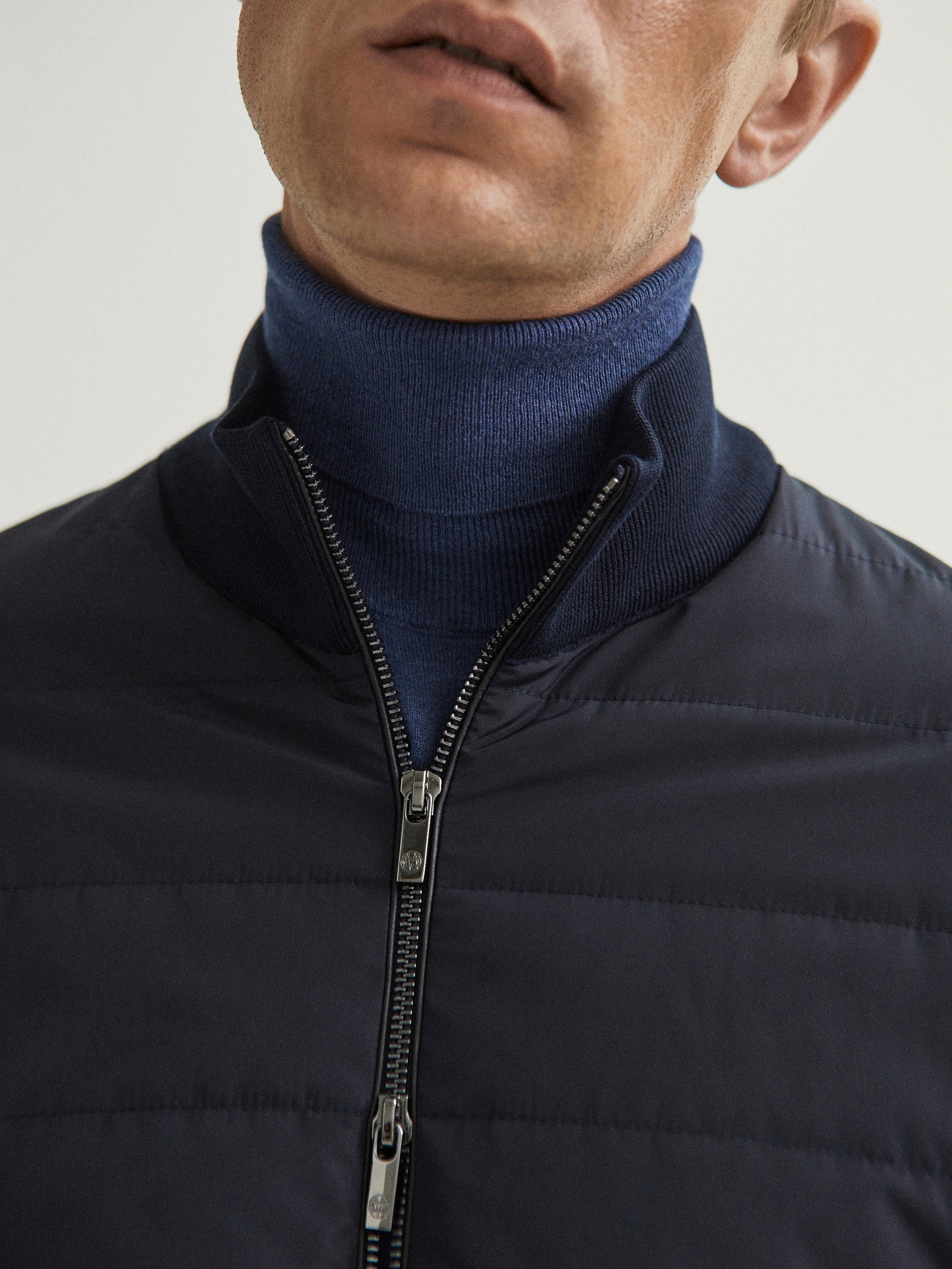 Combined quilted cardigan - Men 