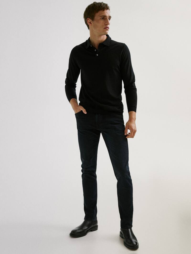 Polo Sweater In 100 Merino Wool Women Massimo Dutti