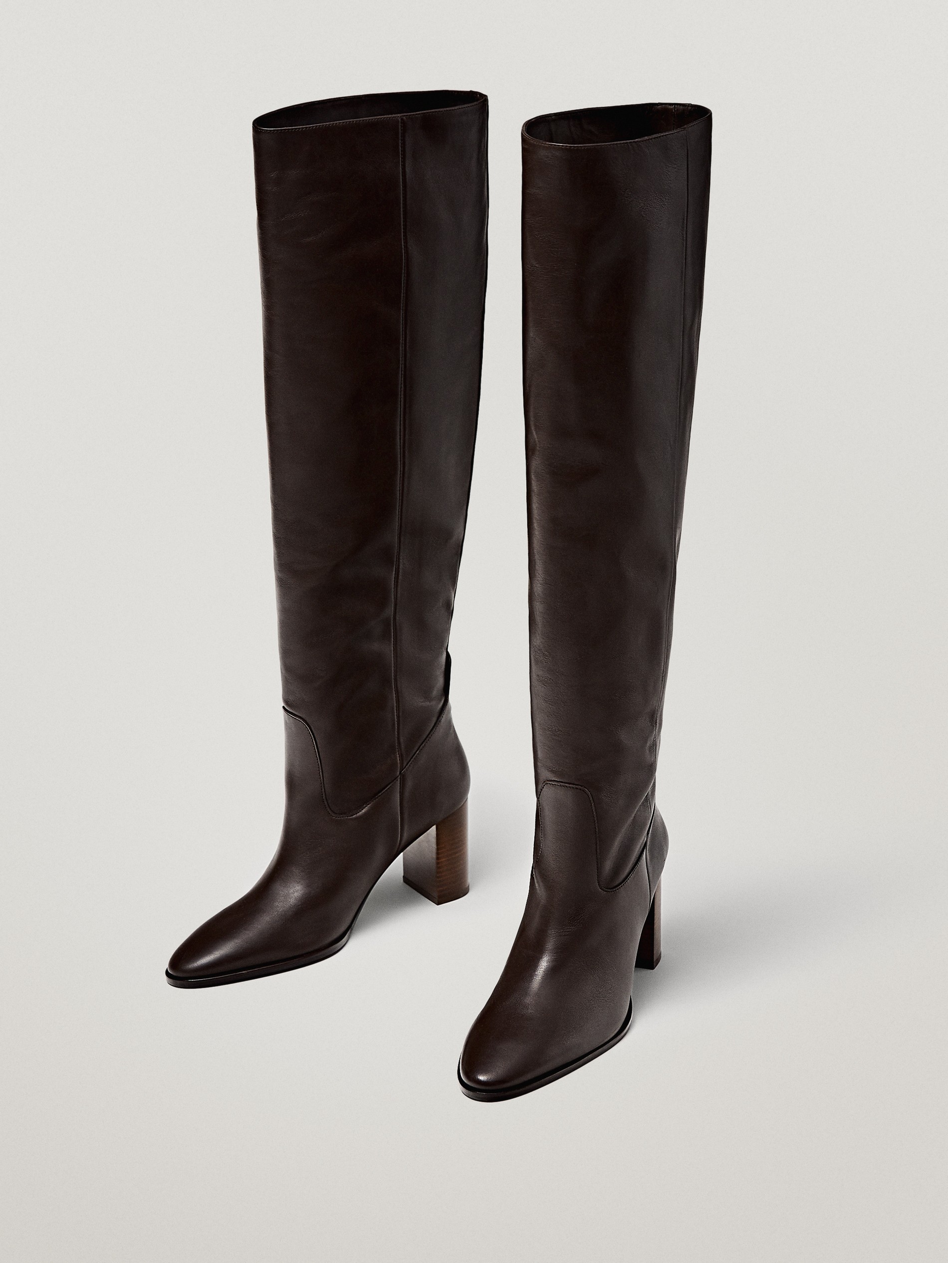 massimo dutti black leather boots