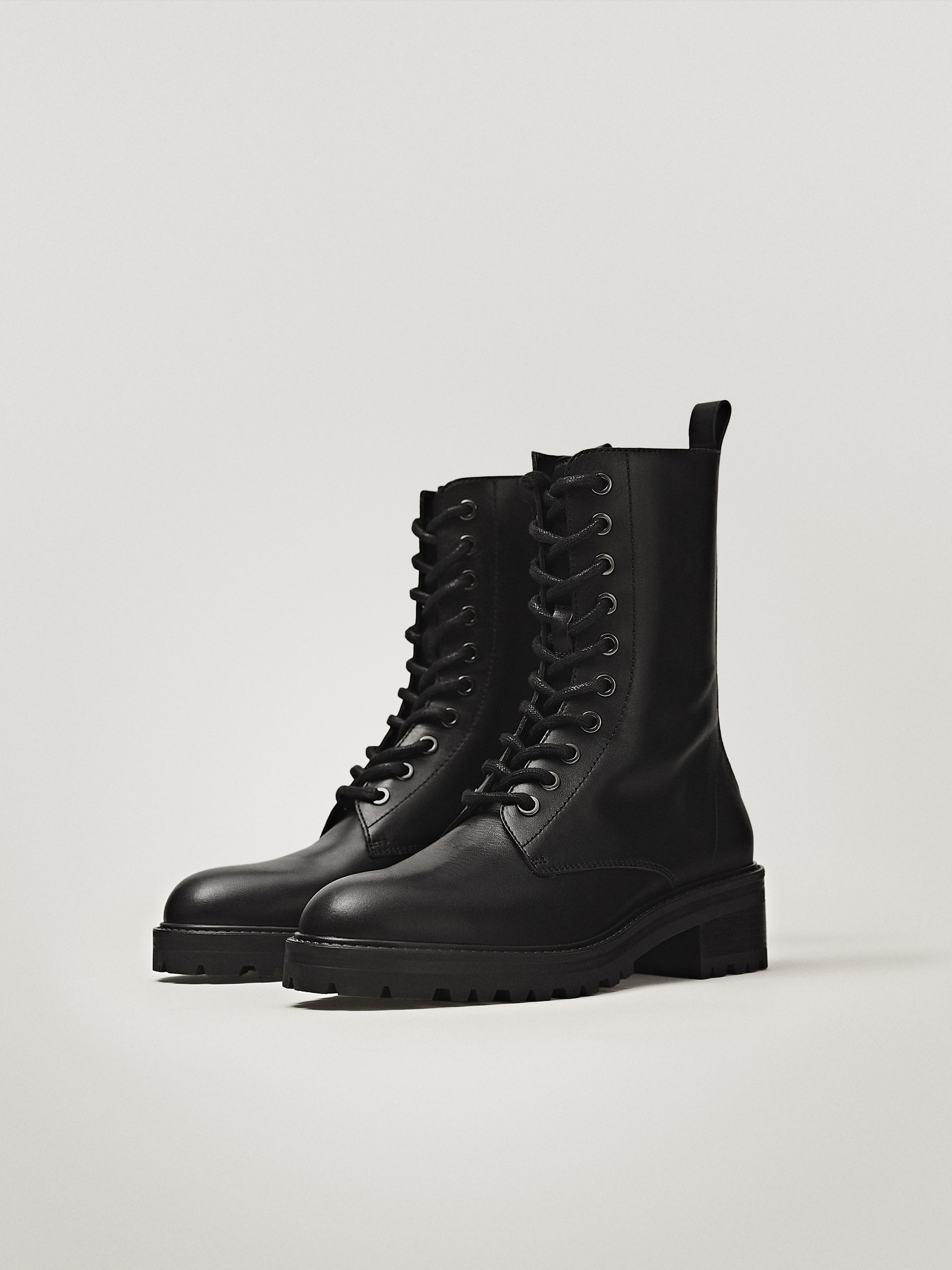 black lace flat boots