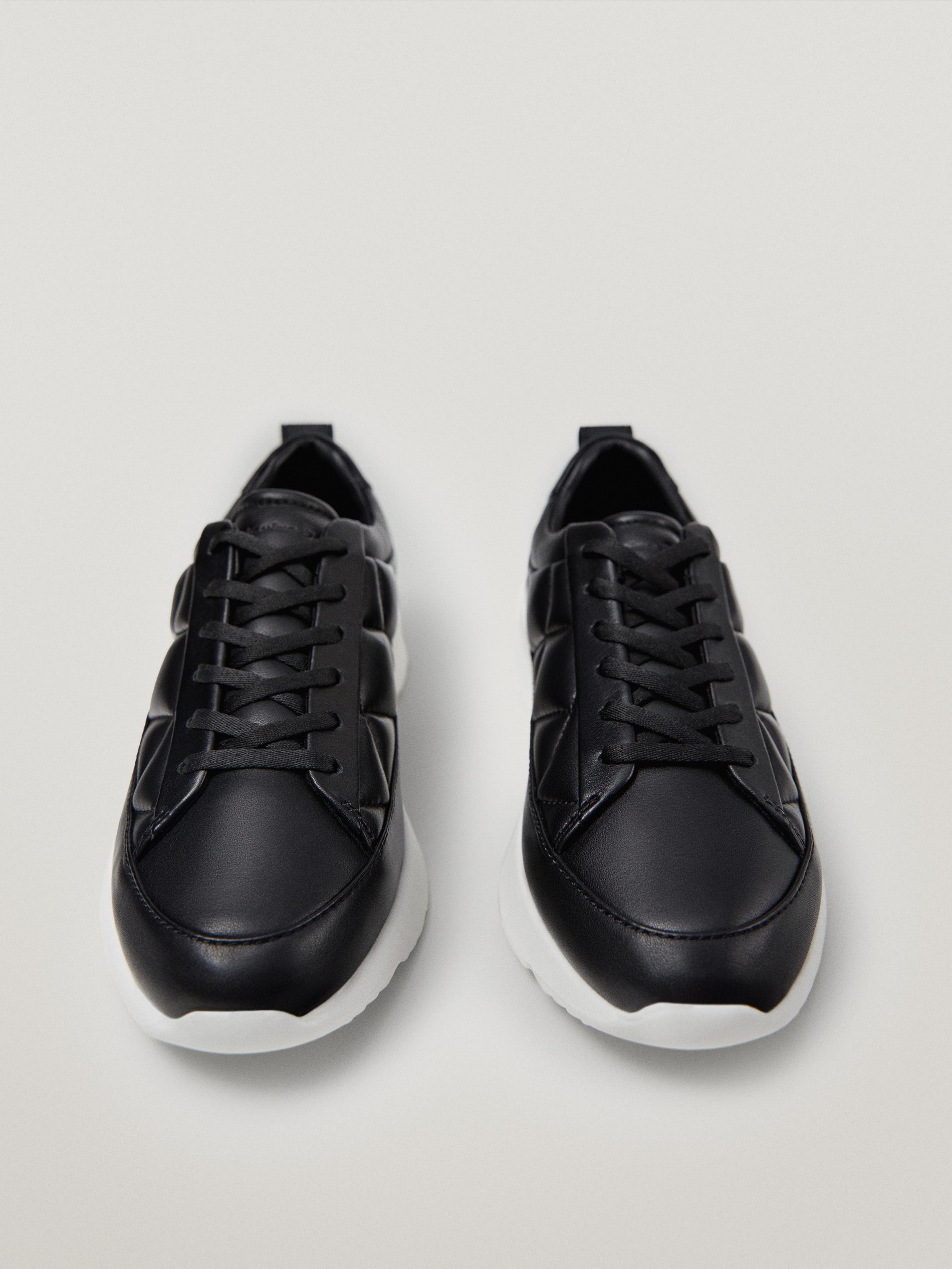 leather trainers womens black