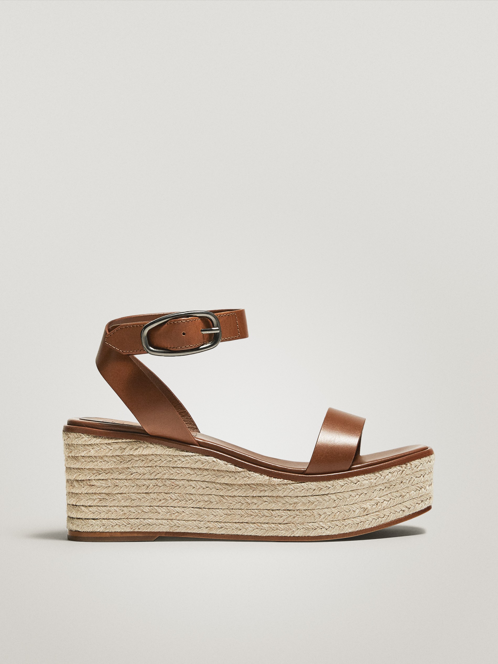 tan leather espadrille wedges