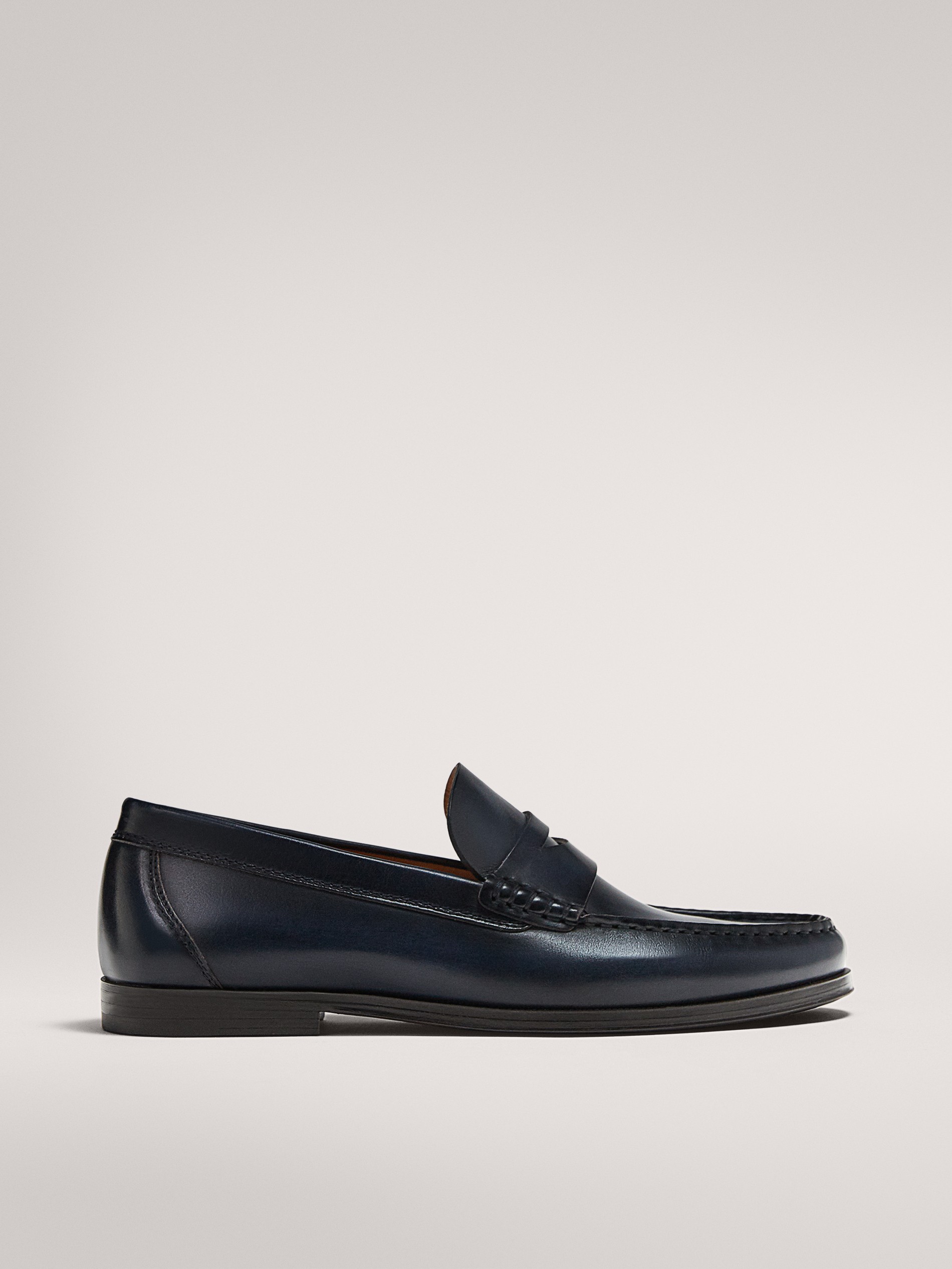BLUE LEATHER PENNY LOAFERS - Men 