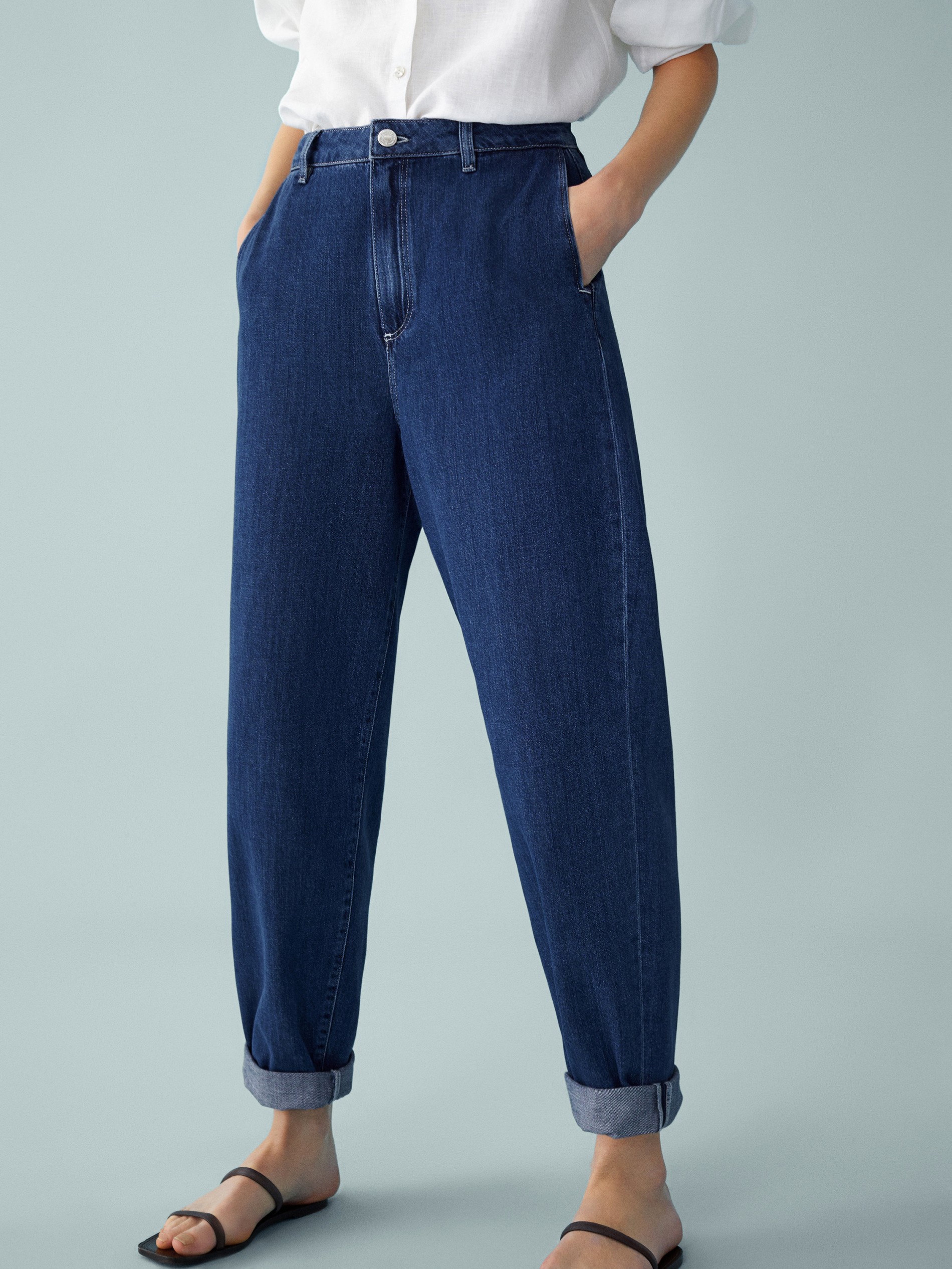 loose fit high rise jeans