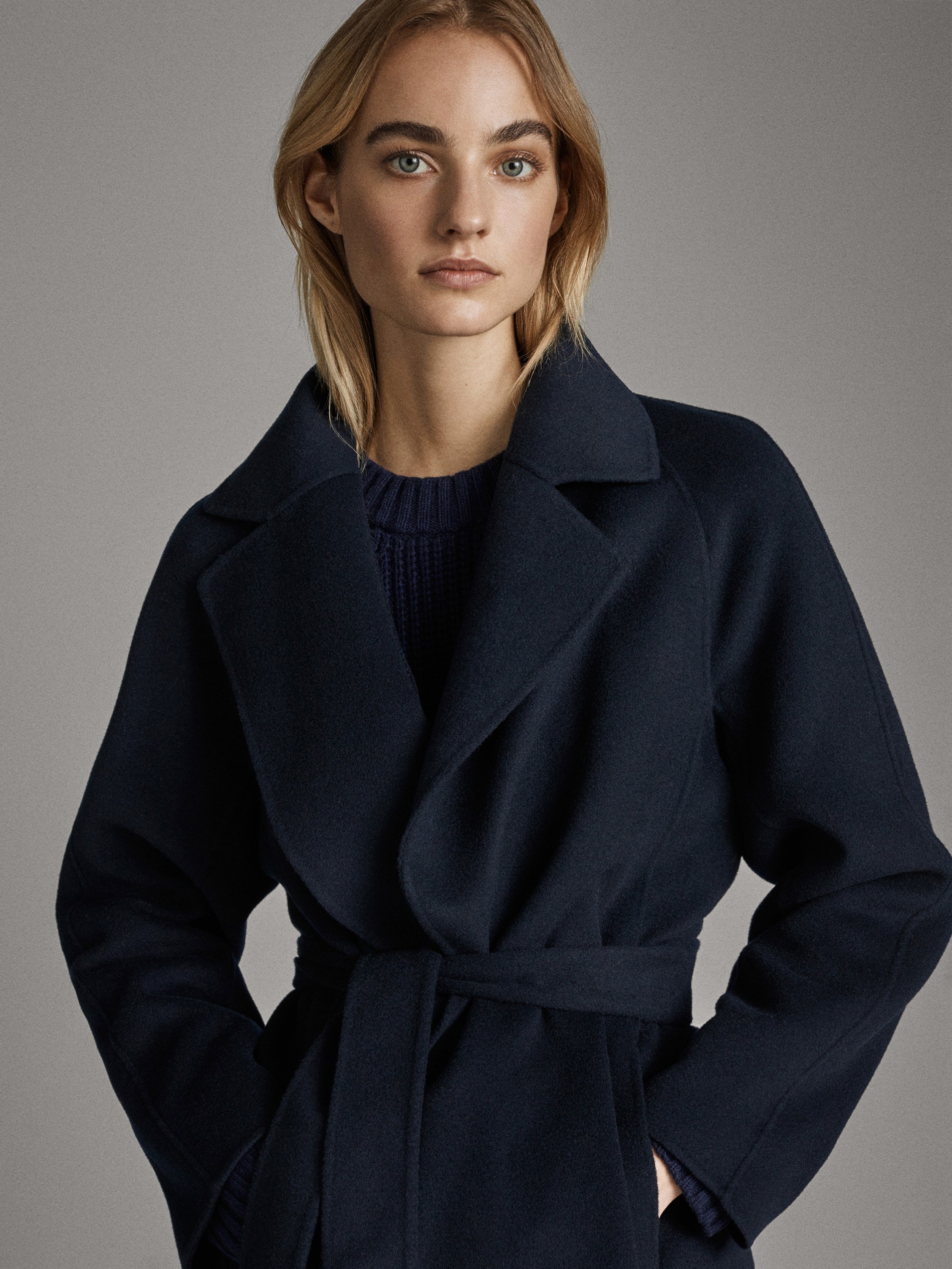 blue wool coat women