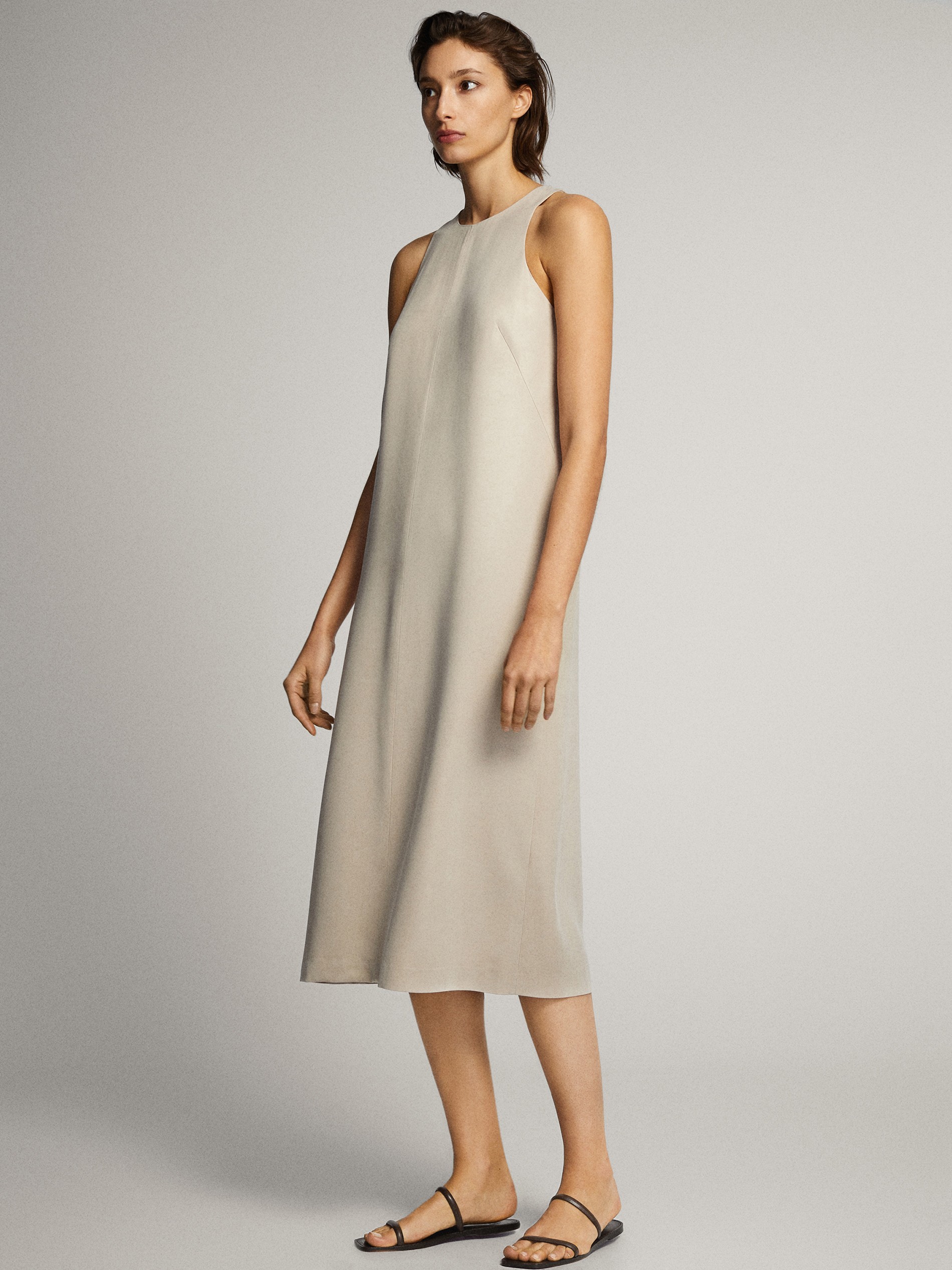 halter cupro midi dress