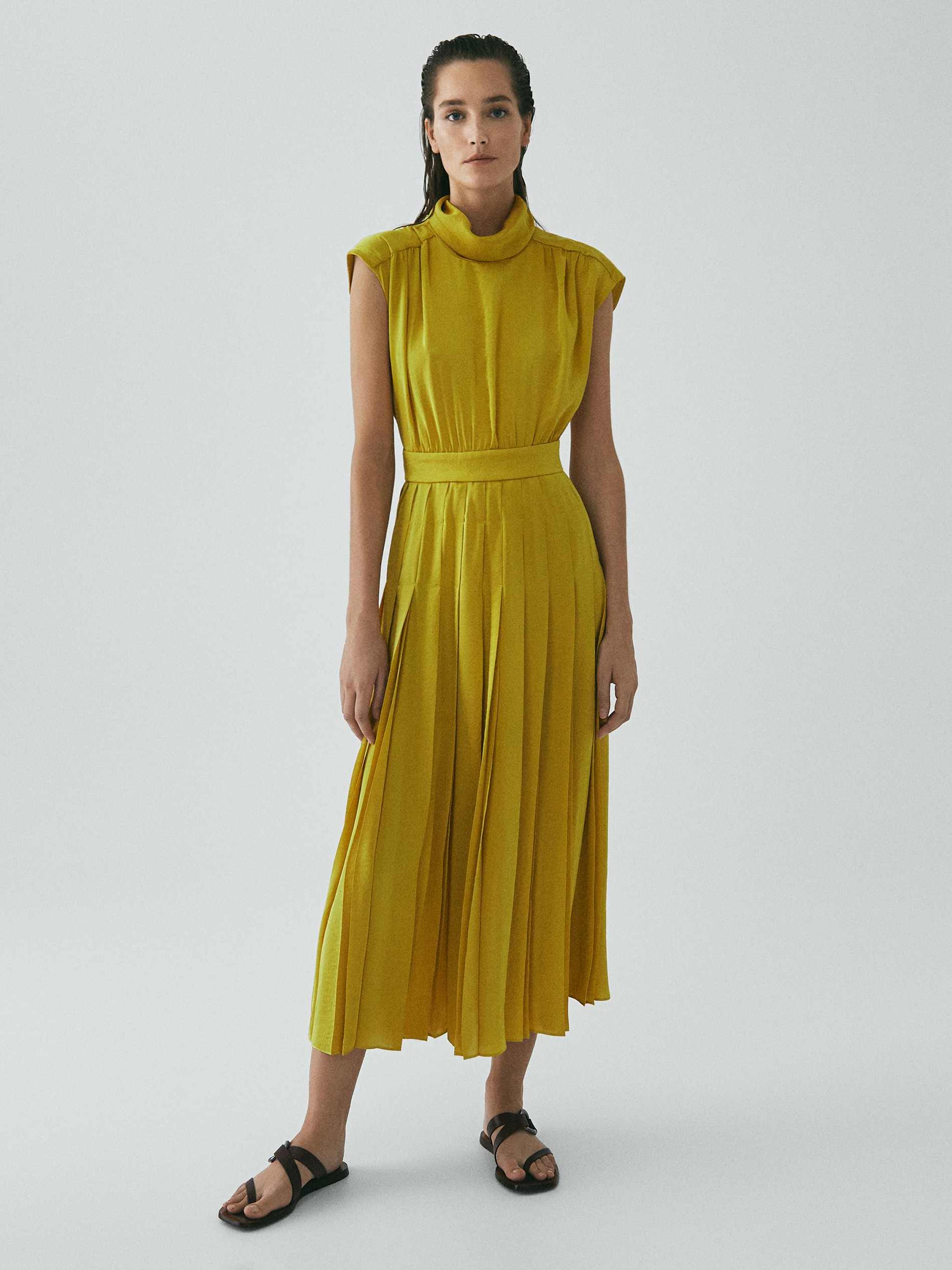 massimo dutti yellow jumpsuit