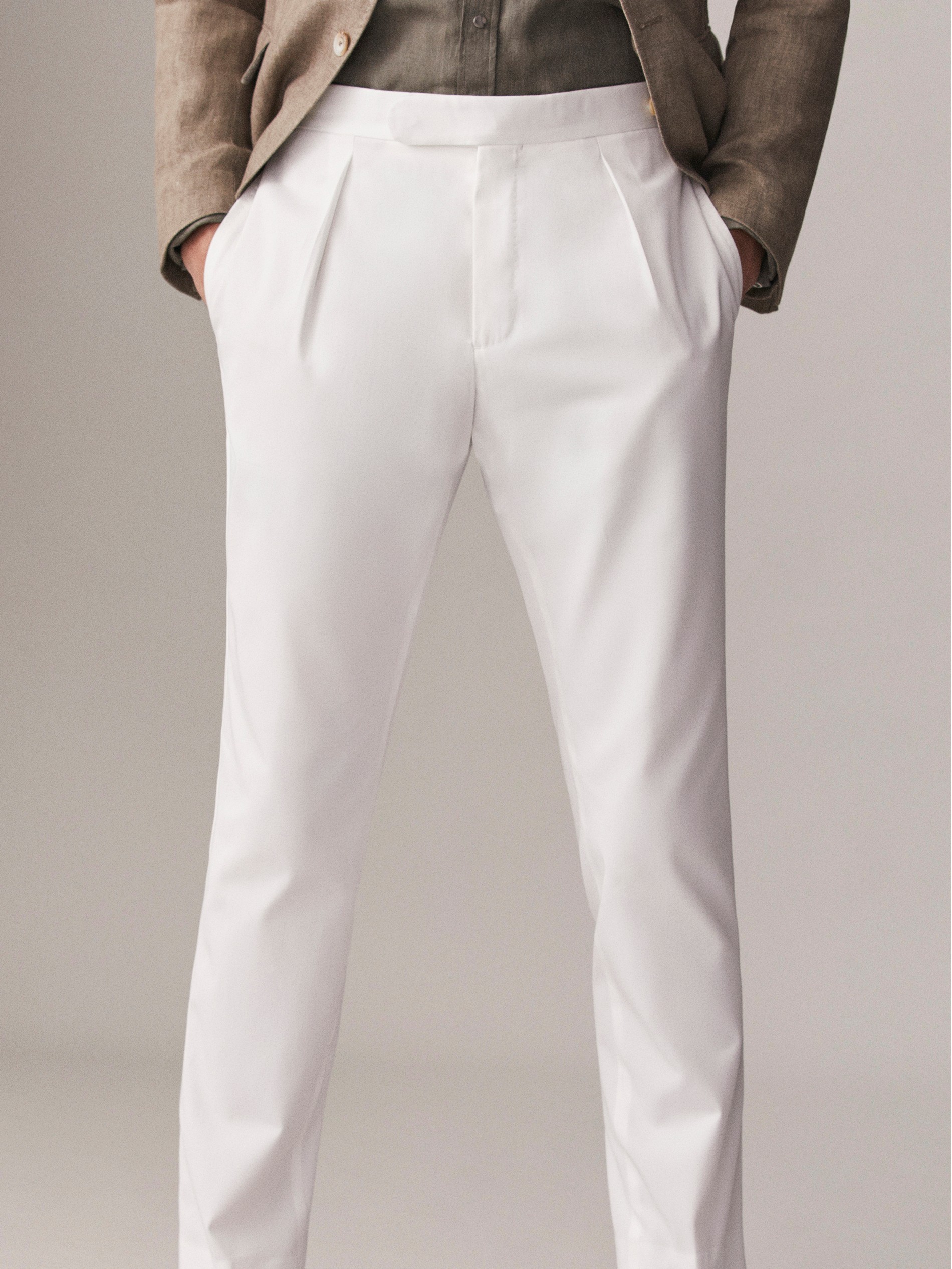 slim cotton trousers