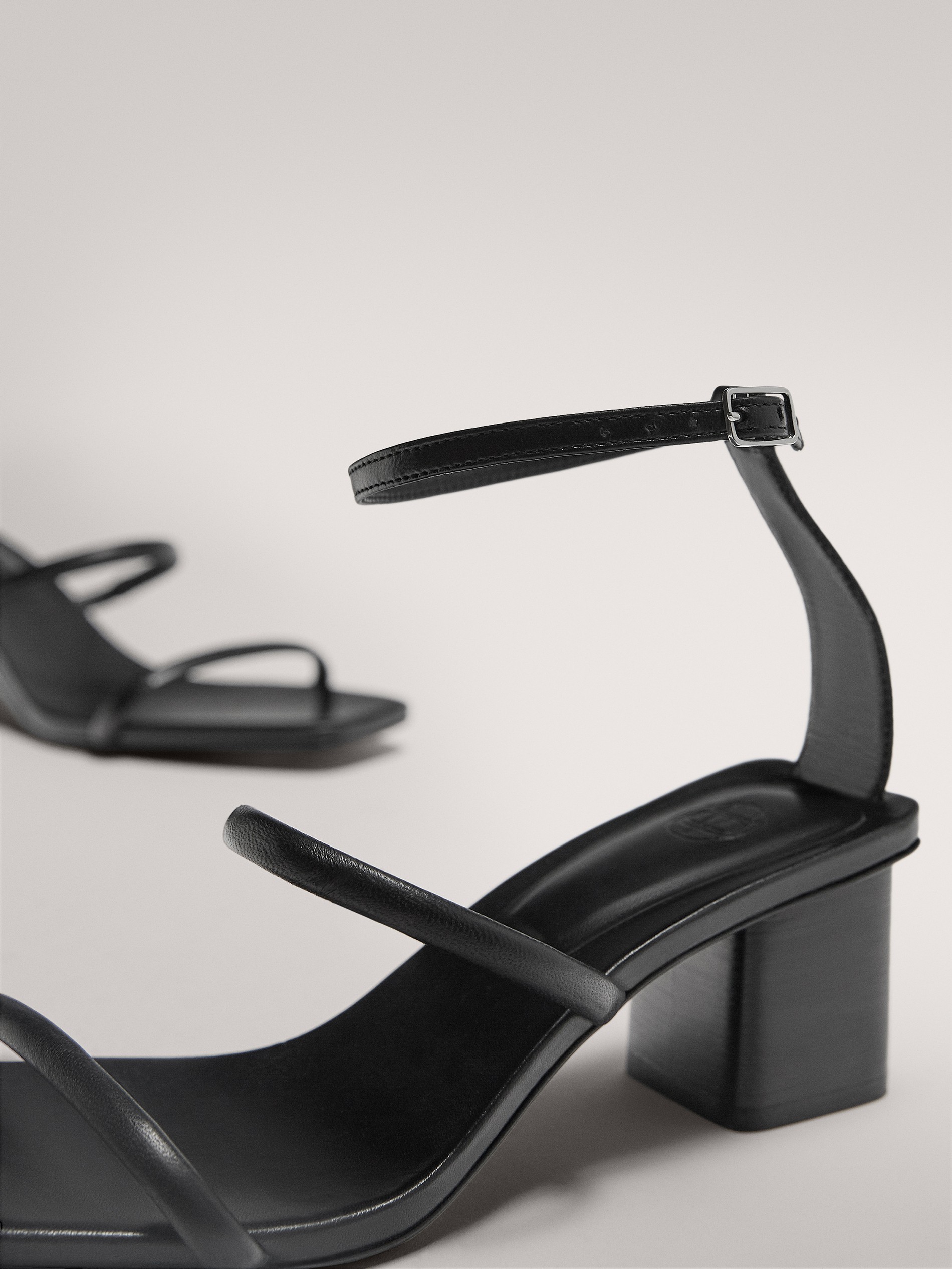 double strap heel sandals