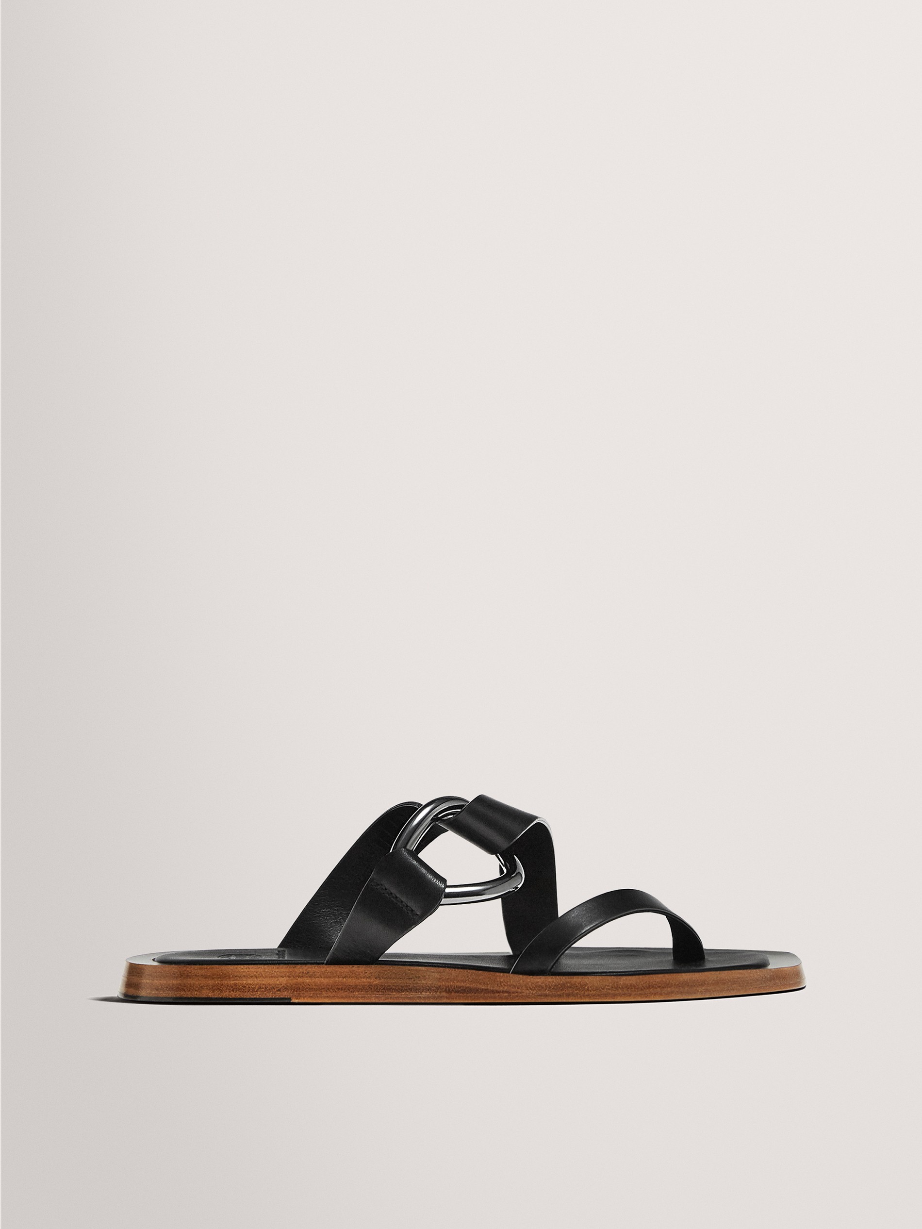 black strappy flip flops