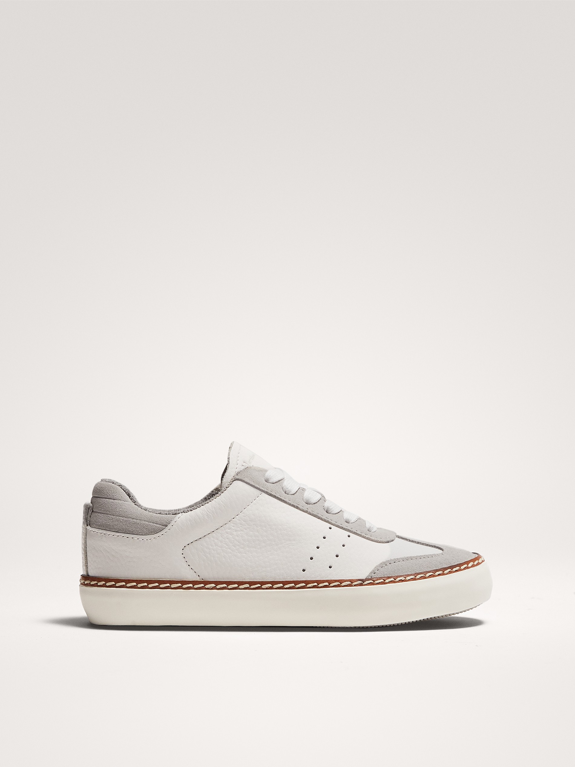 massimo dutti white leather trainers