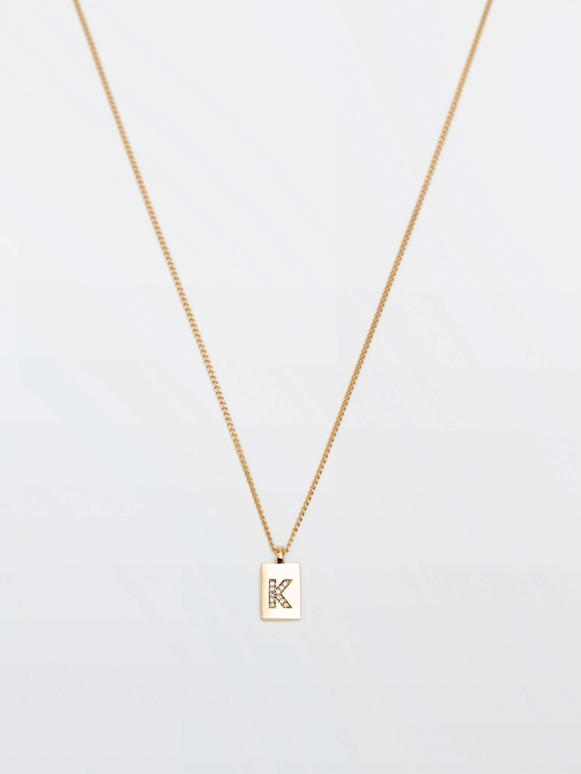 Gold-plated letter K necklace - null 
