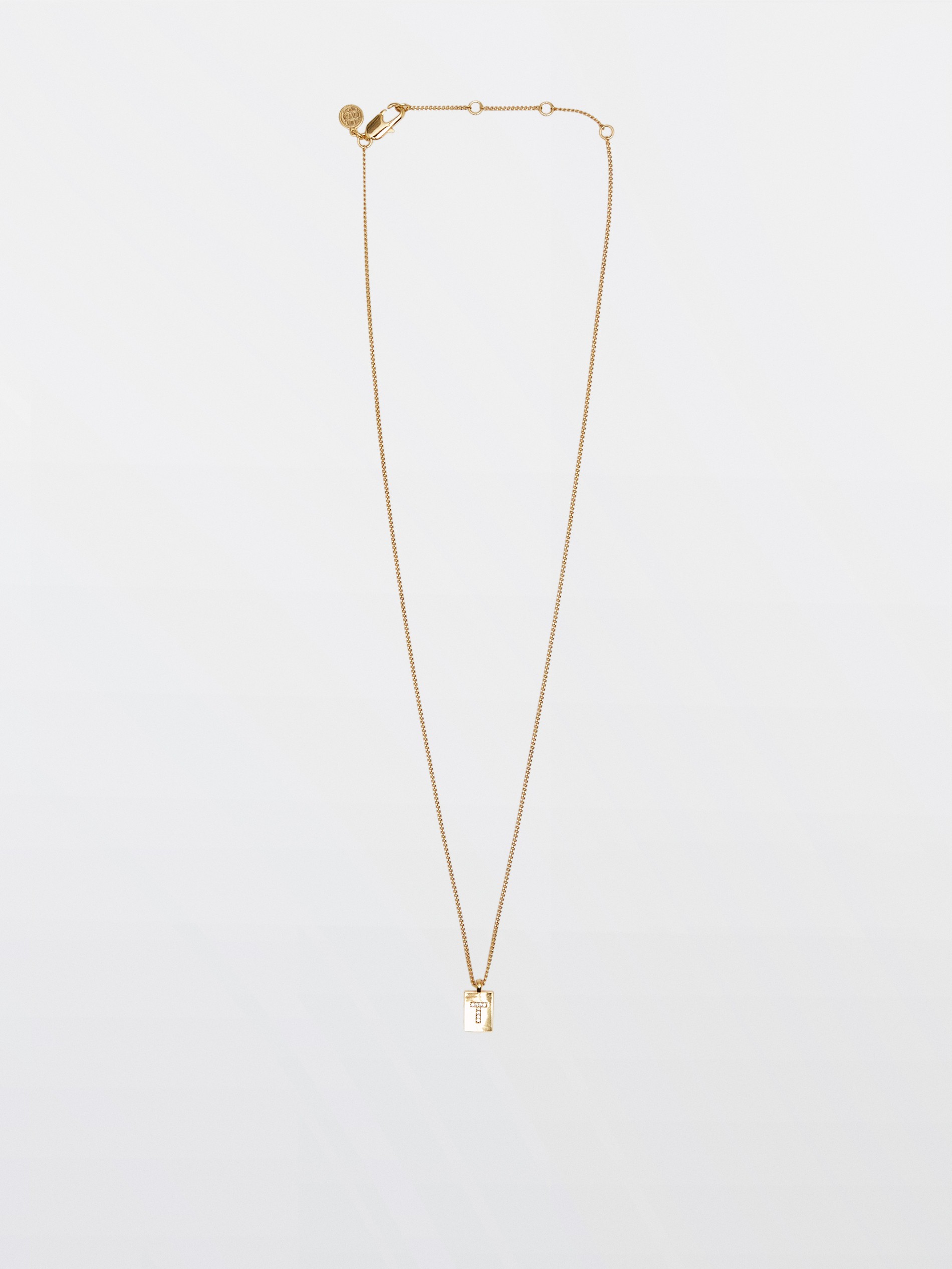 Gold-plated letter T necklace - null 