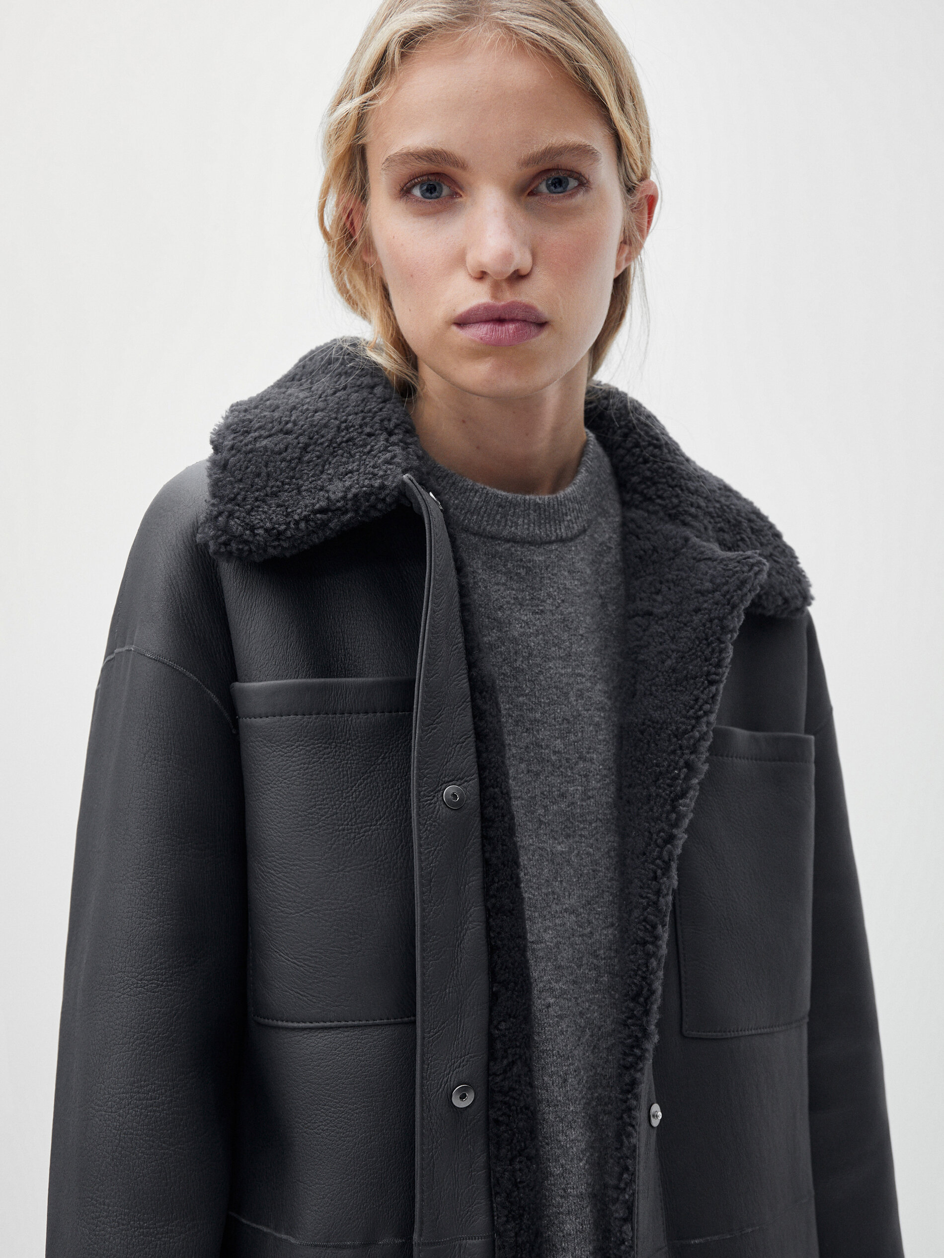 massimo dutti reversible leather jacket