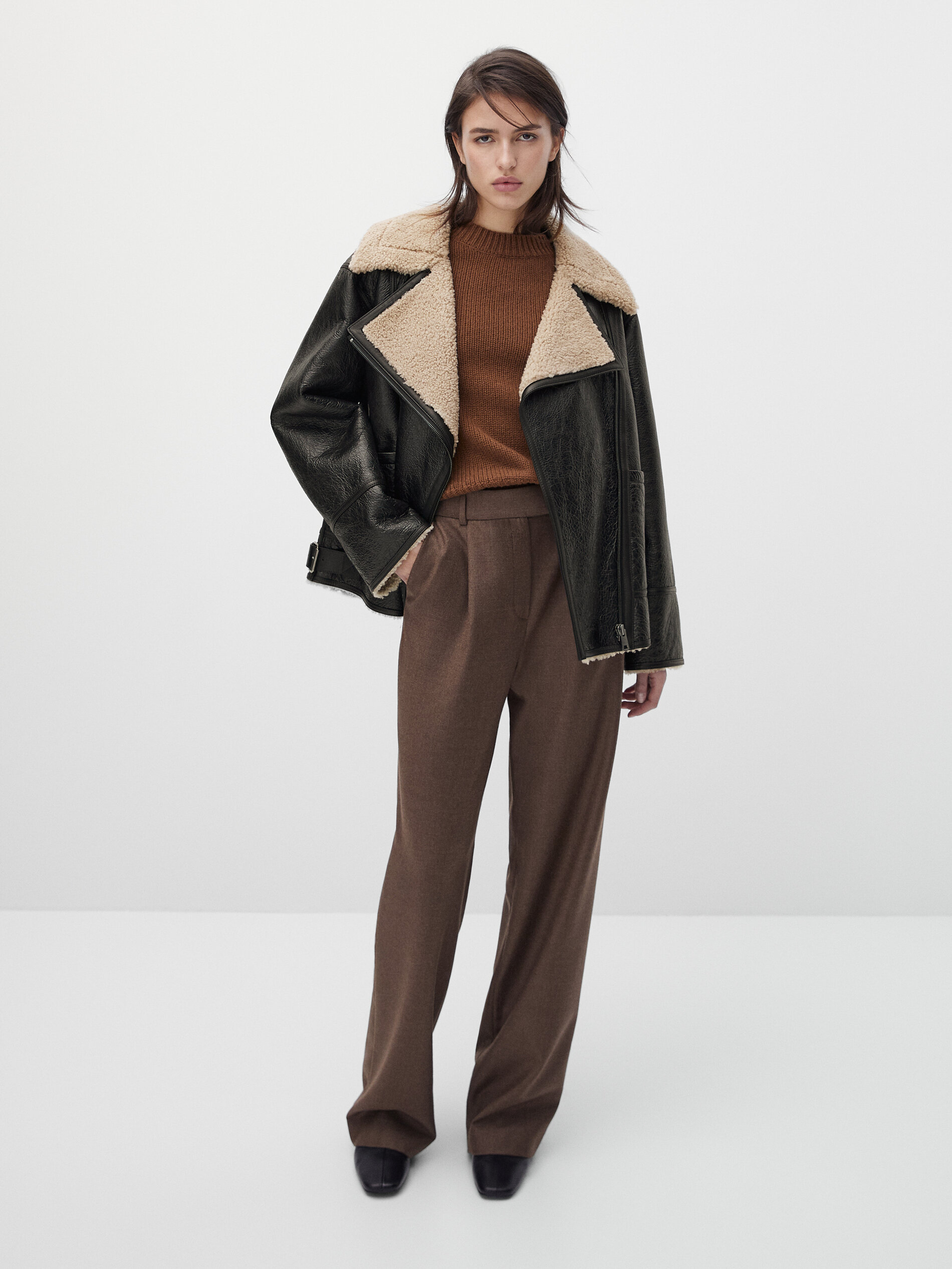 massimo dutti shearling jacket
