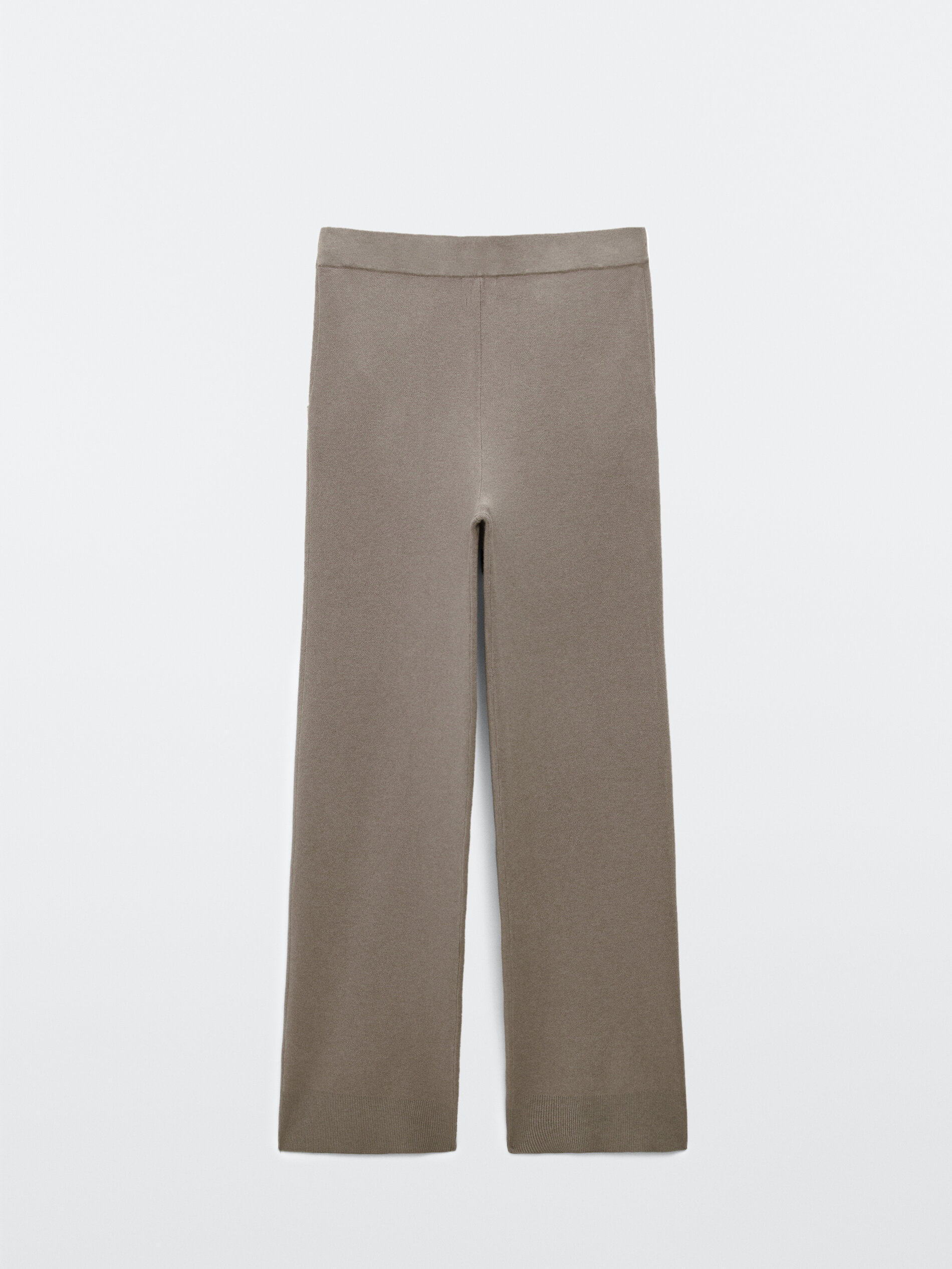 Knit trousers with ribbed hems - null 