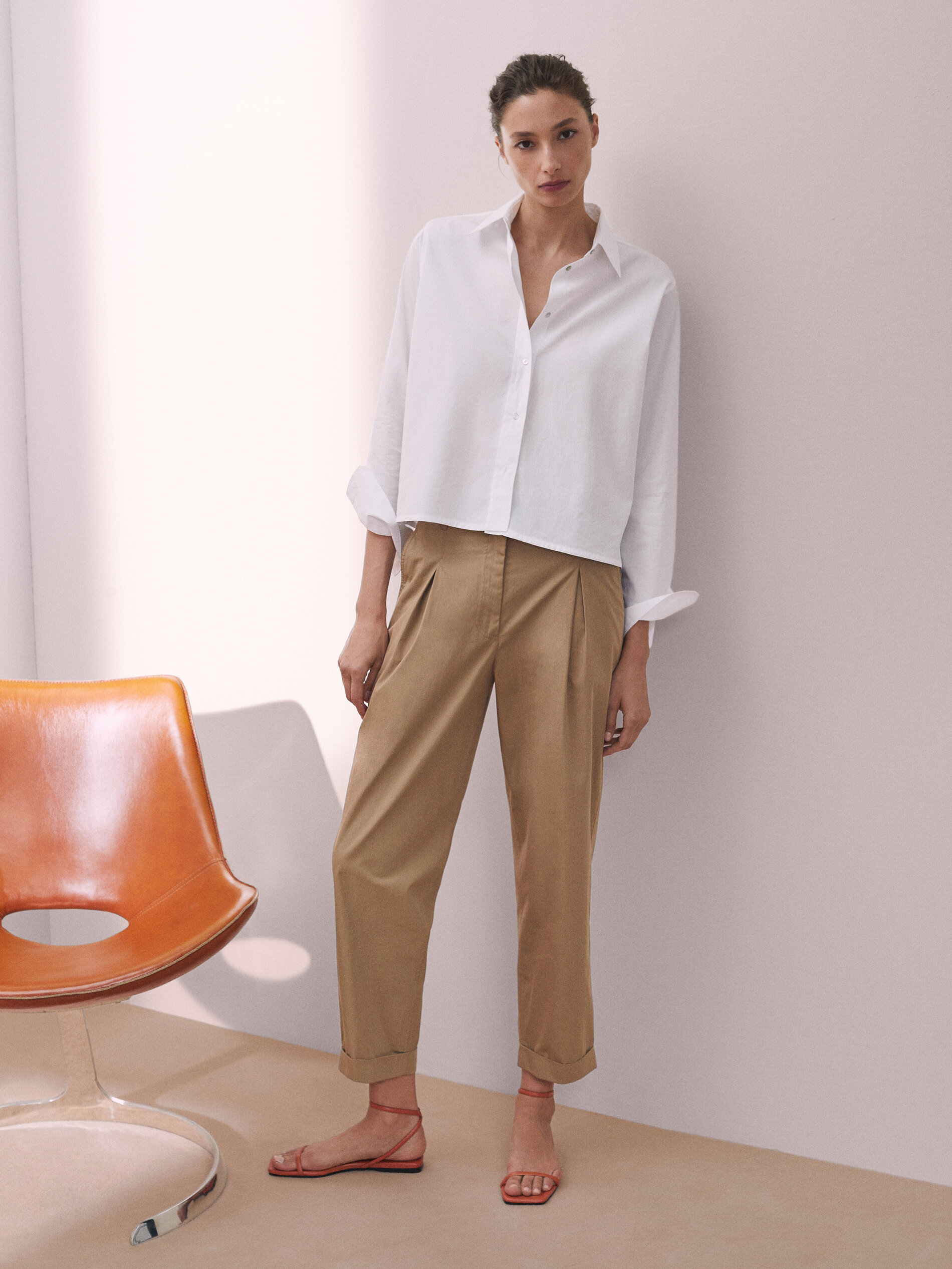 Pleated jogging-fit trousers - null - Massimo Dutti