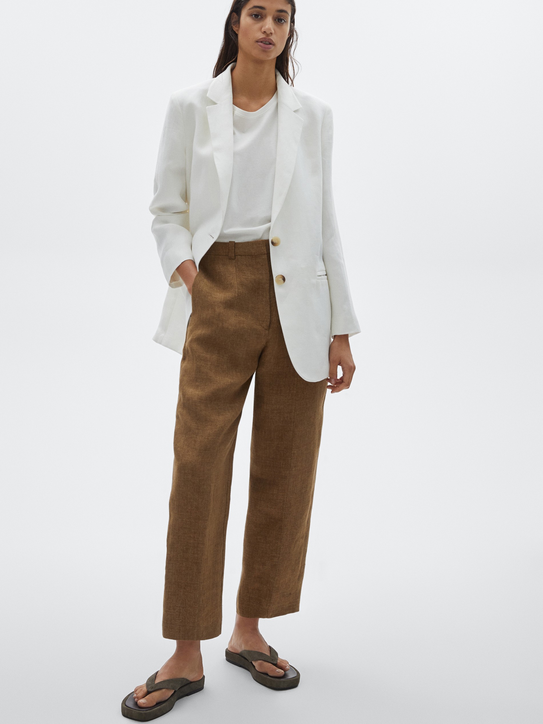 100% linen trousers - null - Massimo Dutti