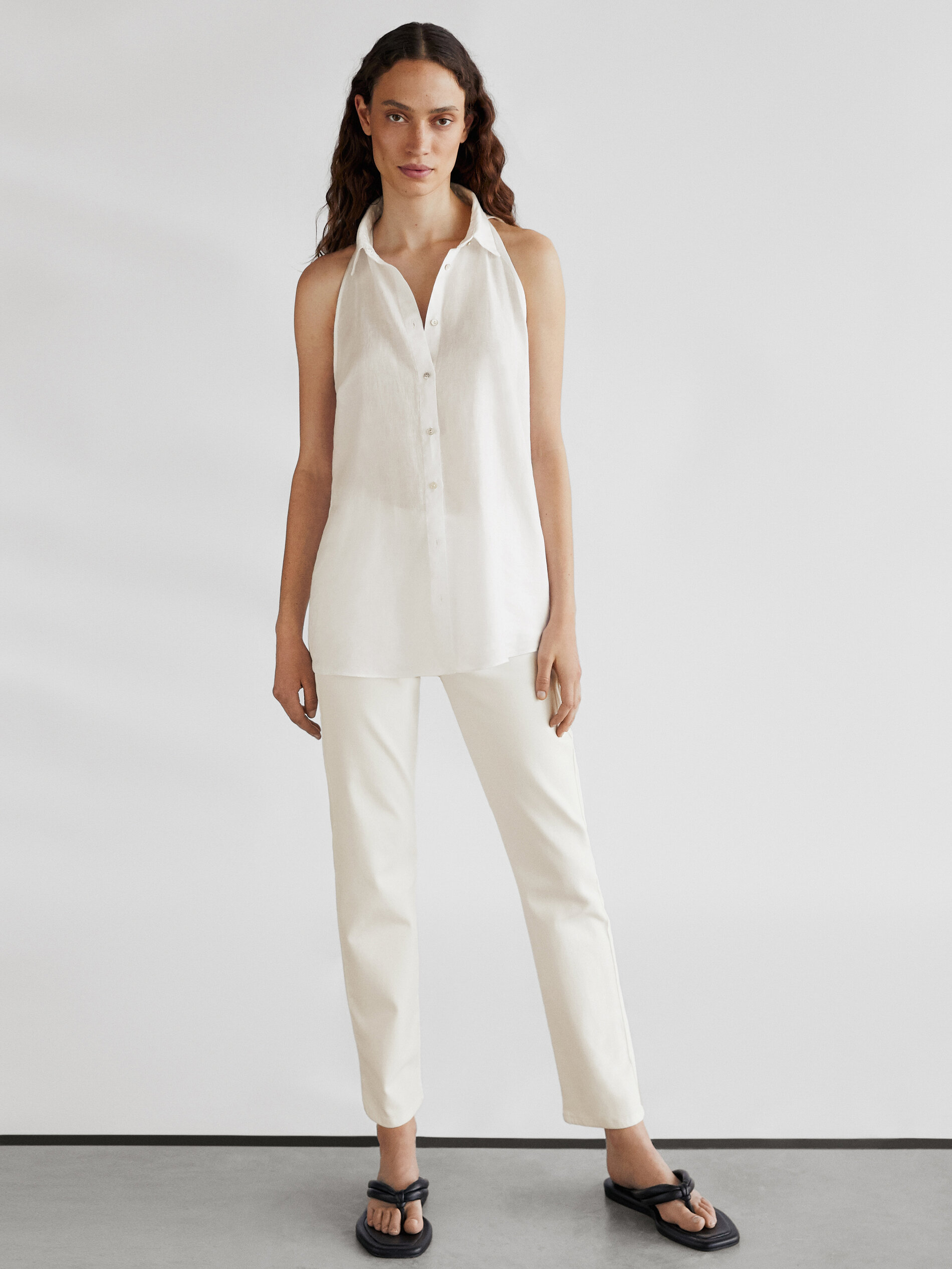 High-waist slim-fit trousers - null - Massimo Dutti