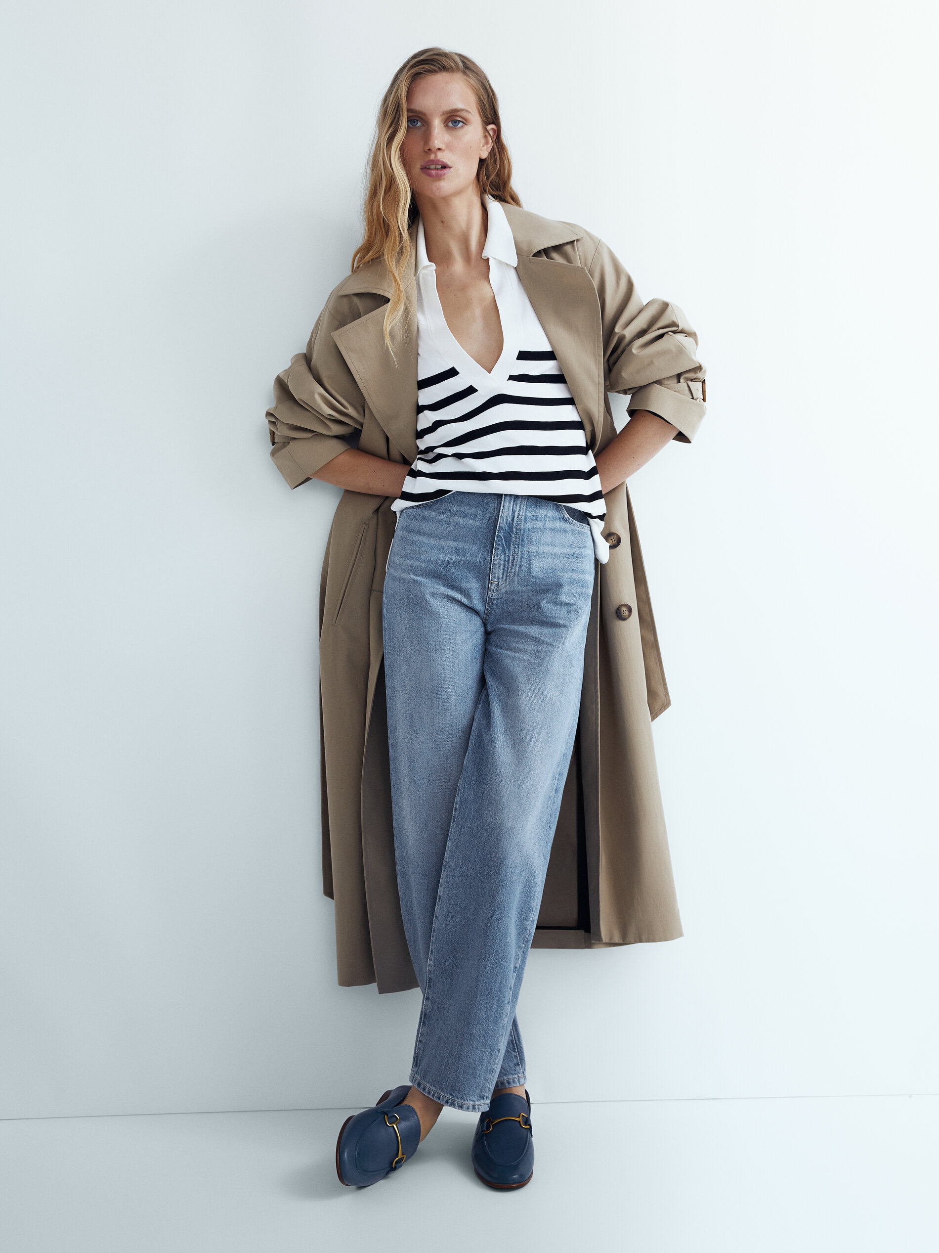 Mid-waist slouchy jeans - null 