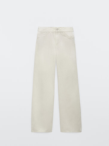 High-waist palazzo jeans - null - Massimo Dutti